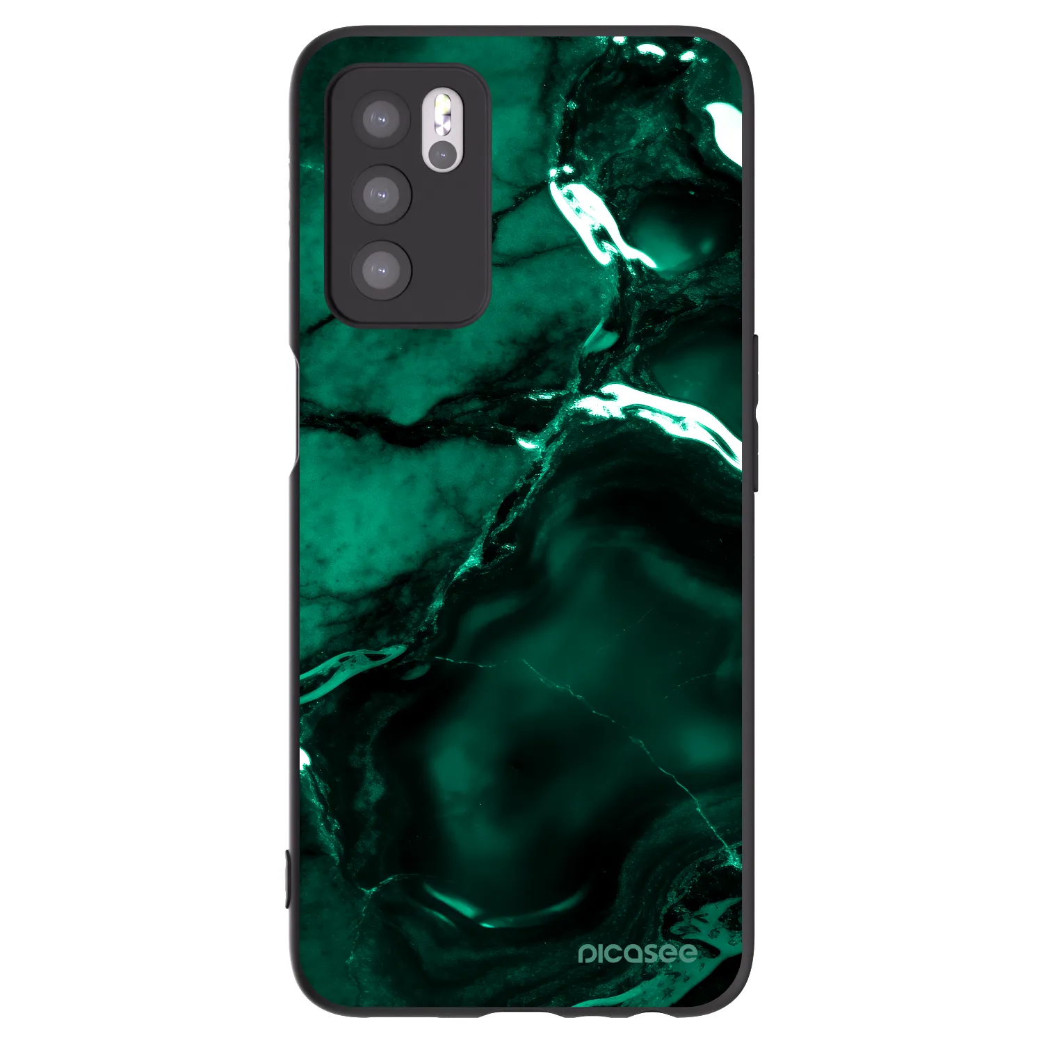 Picasee husă neagră din silicon pentru OPPO A16s - Dark emerald