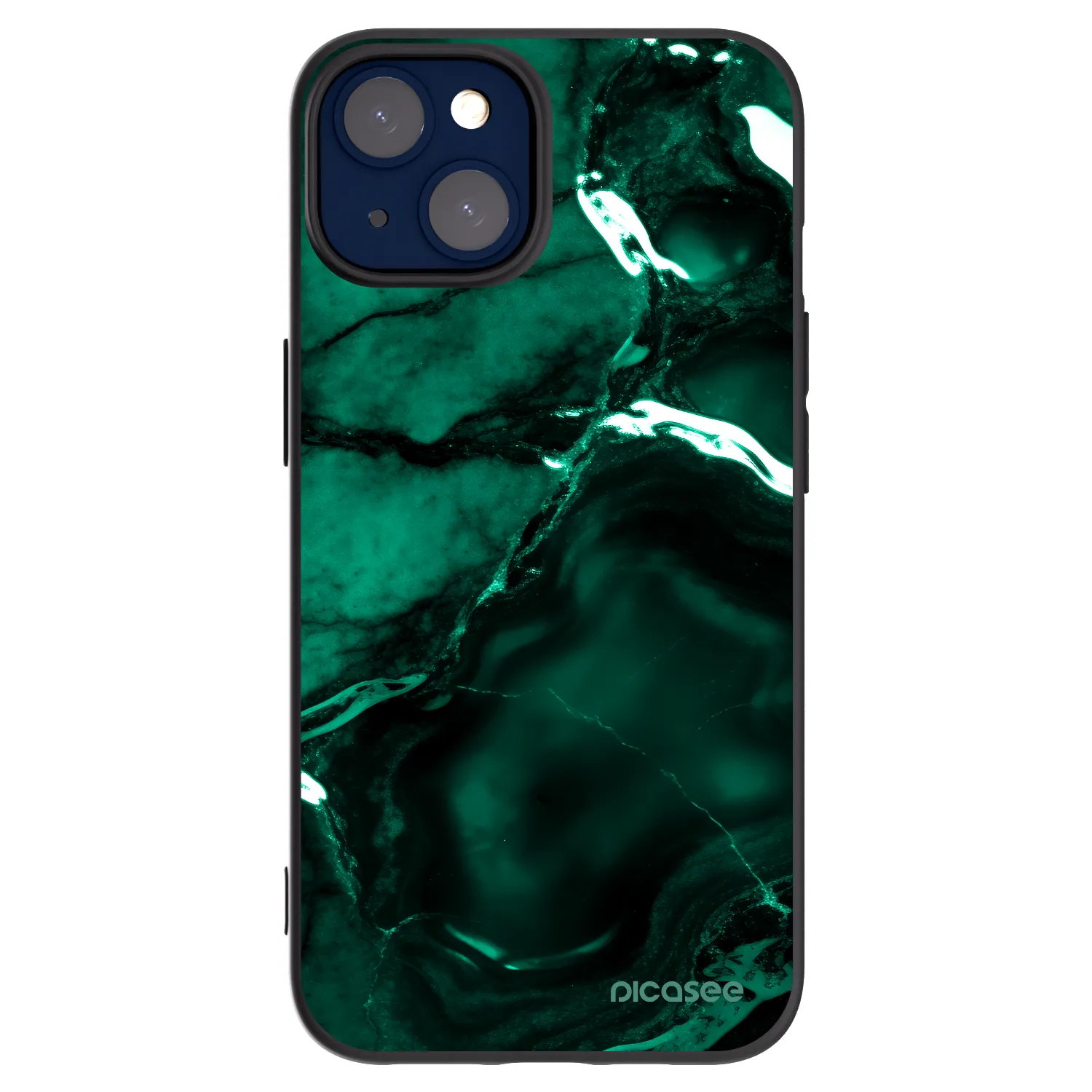 Picasee husă neagră din silicon pentru Apple iPhone 14 - Dark emerald