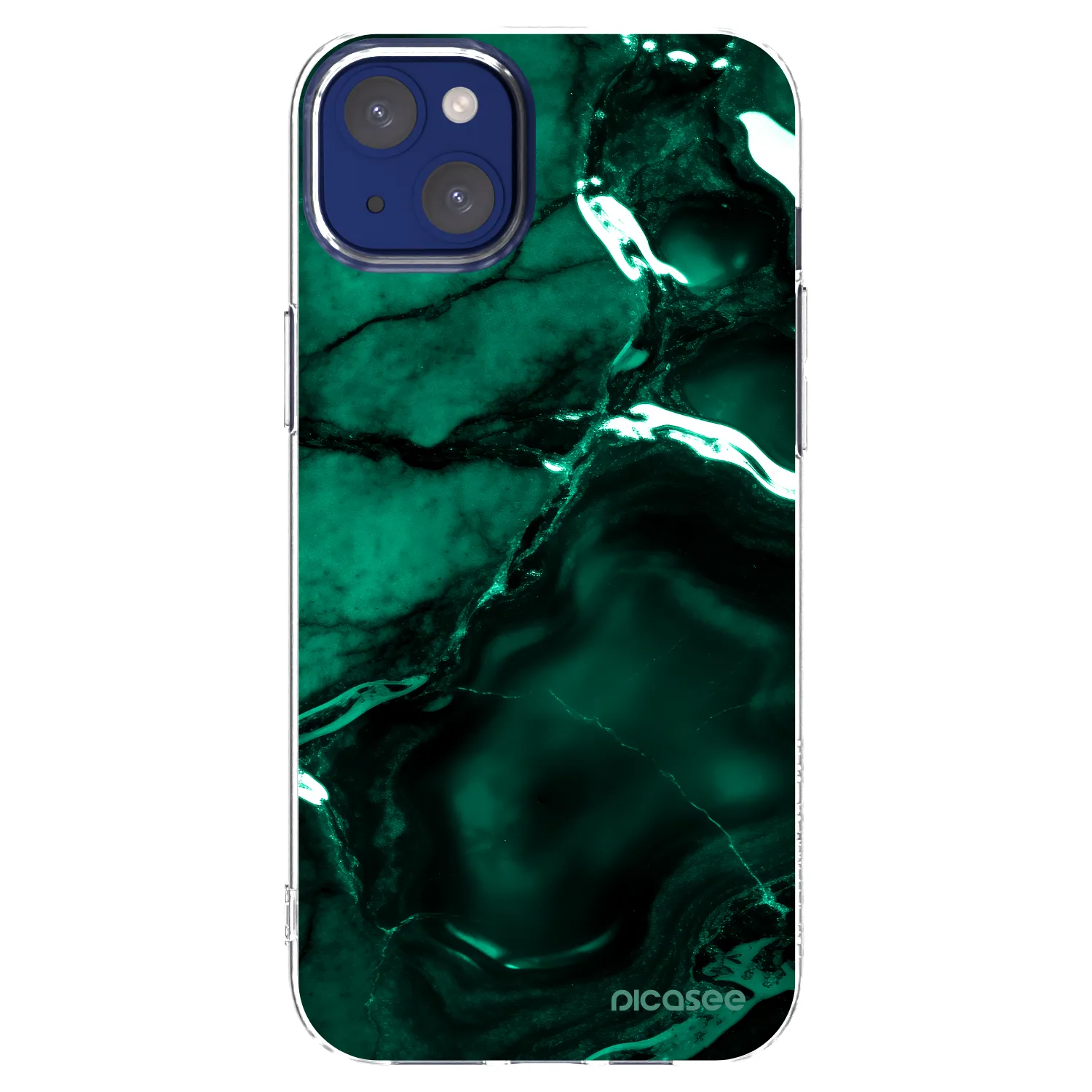 Picasee husă transparentă din silicon pentru Apple iPhone 14 Plus - Dark emerald