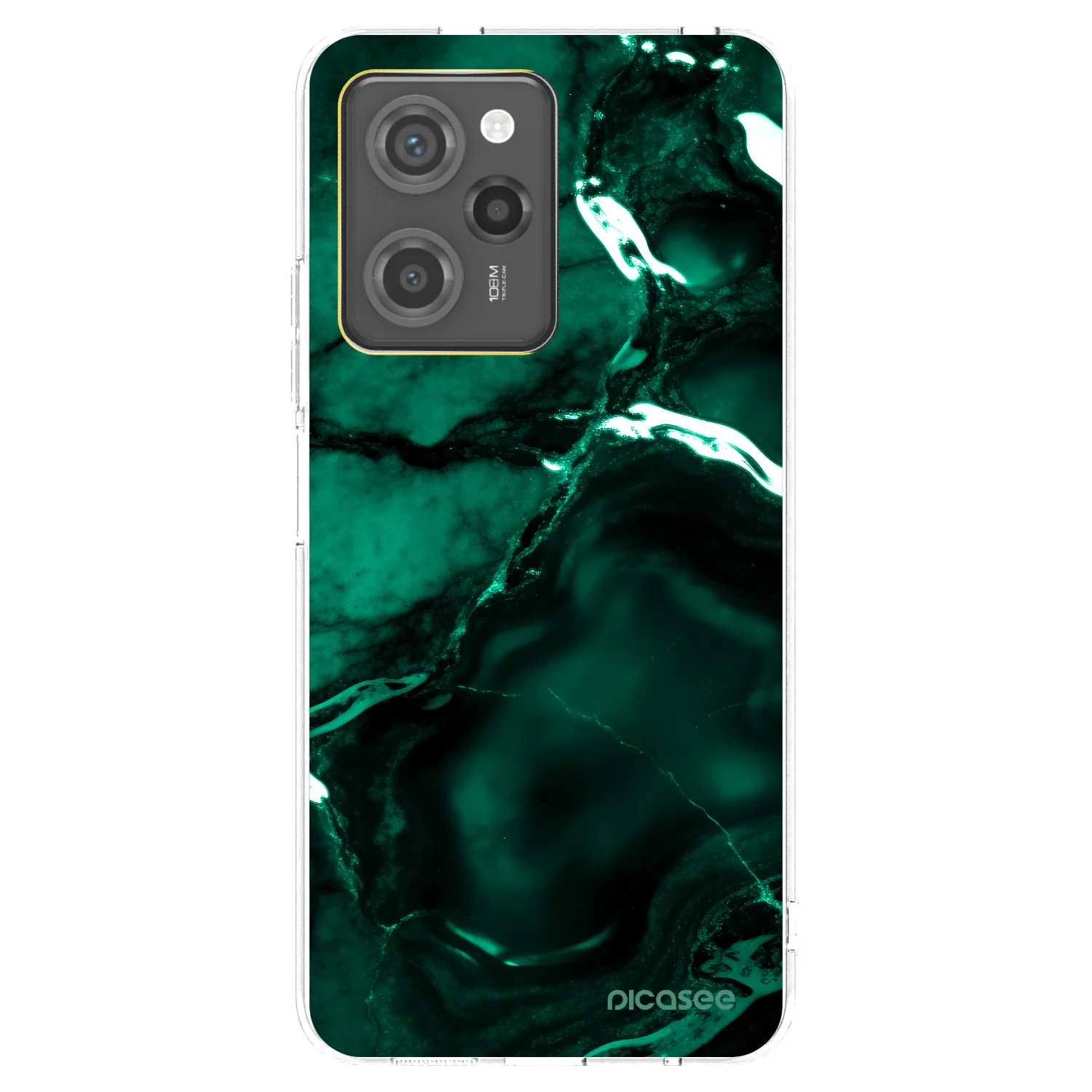 Picasee husă transparentă din silicon pentru Xiaomi Poco X5 Pro - Dark emerald