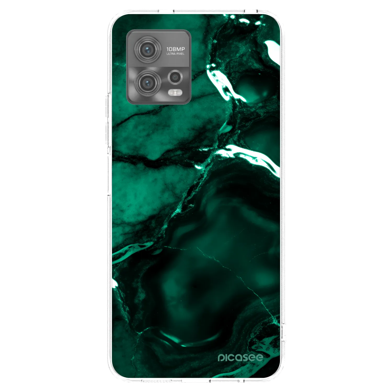 Picasee husă transparentă din silicon pentru Motorola Moto G72 - Dark emerald