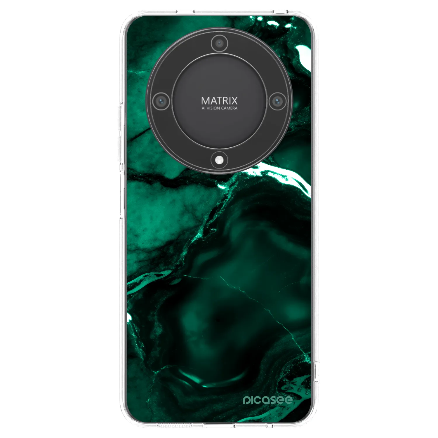Picasee husă transparentă din silicon pentru Honor Magic5 Lite 5G - Dark emerald