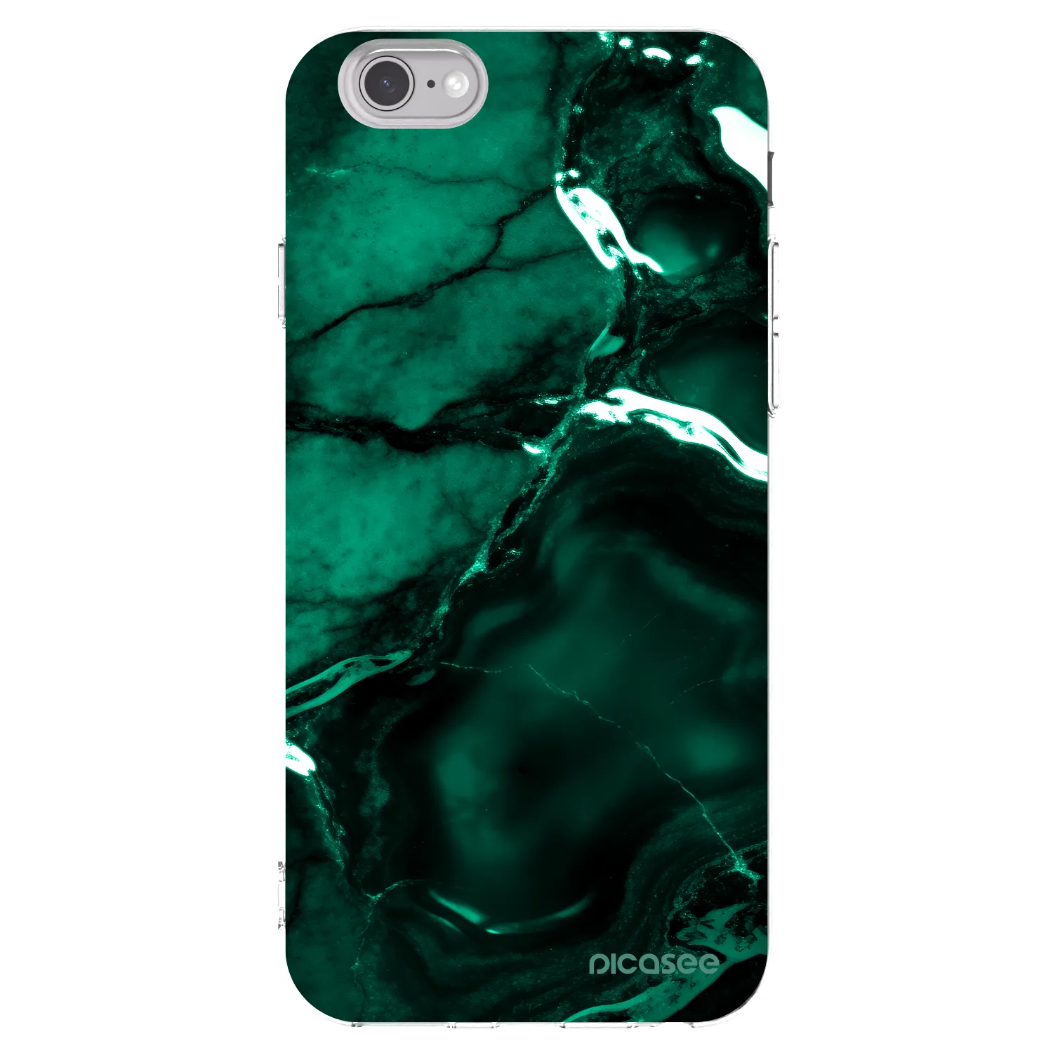 Picasee husă transparentă din silicon pentru Apple iPhone 6/6S - Dark emerald