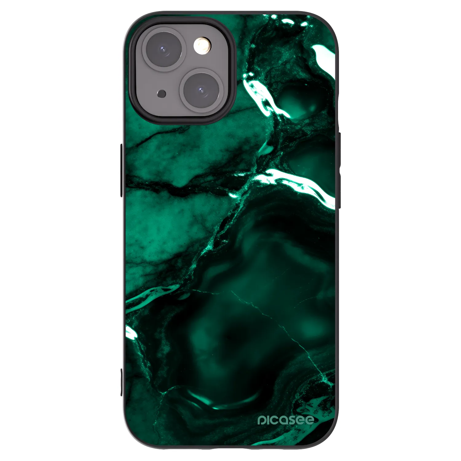 Picasee husă neagră din silicon pentru Apple iPhone 15 - Dark emerald