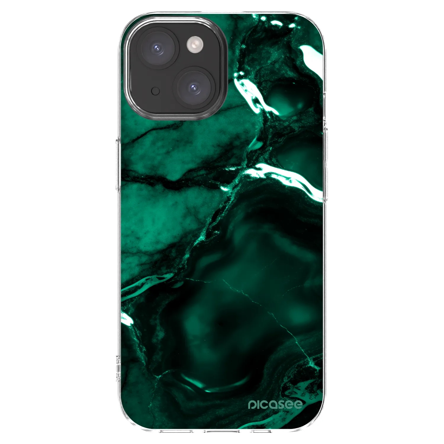 Picasee husă transparentă din silicon pentru Apple iPhone 15 - Dark emerald