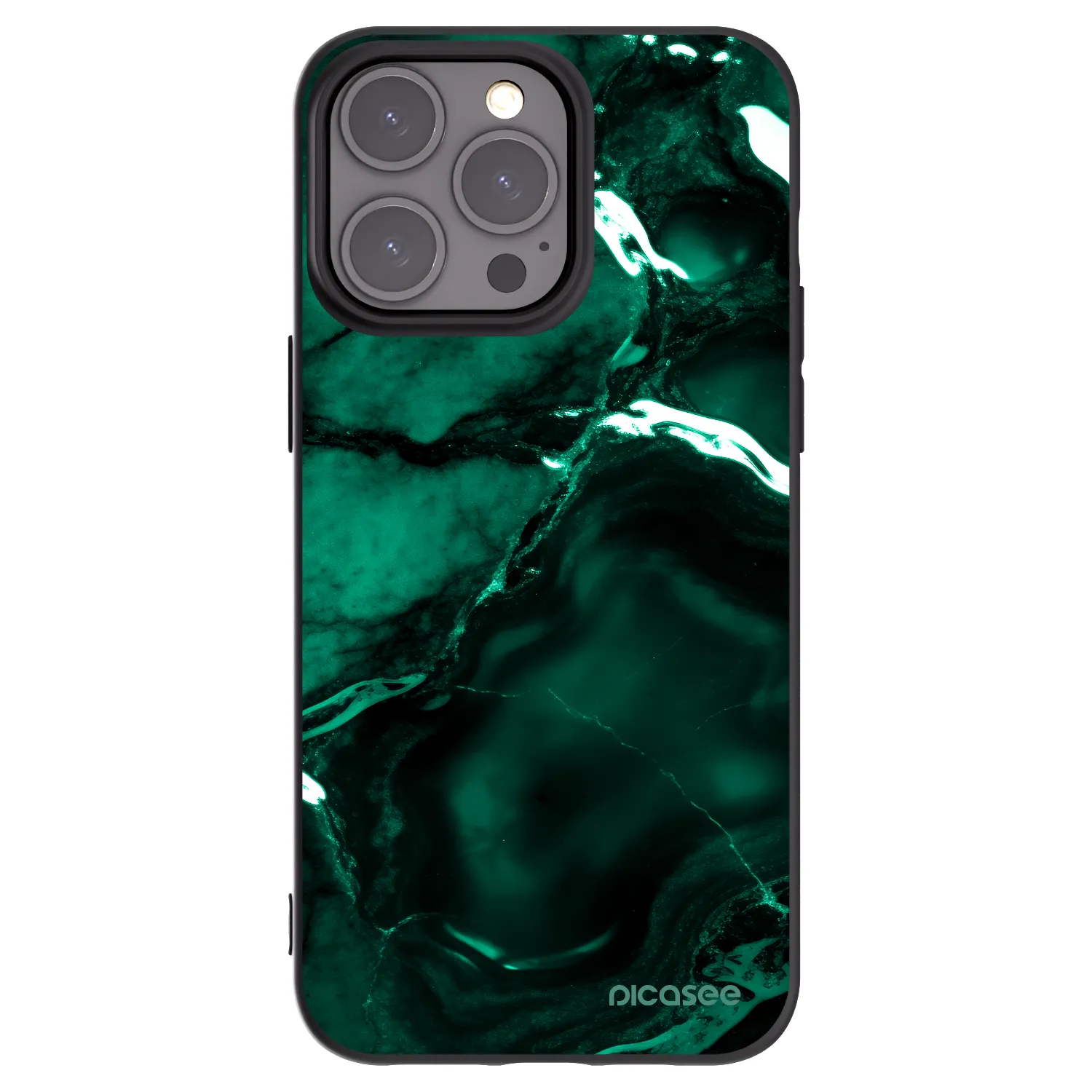 Picasee husă neagră din silicon pentru Apple iPhone 15 Pro Max - Dark emerald