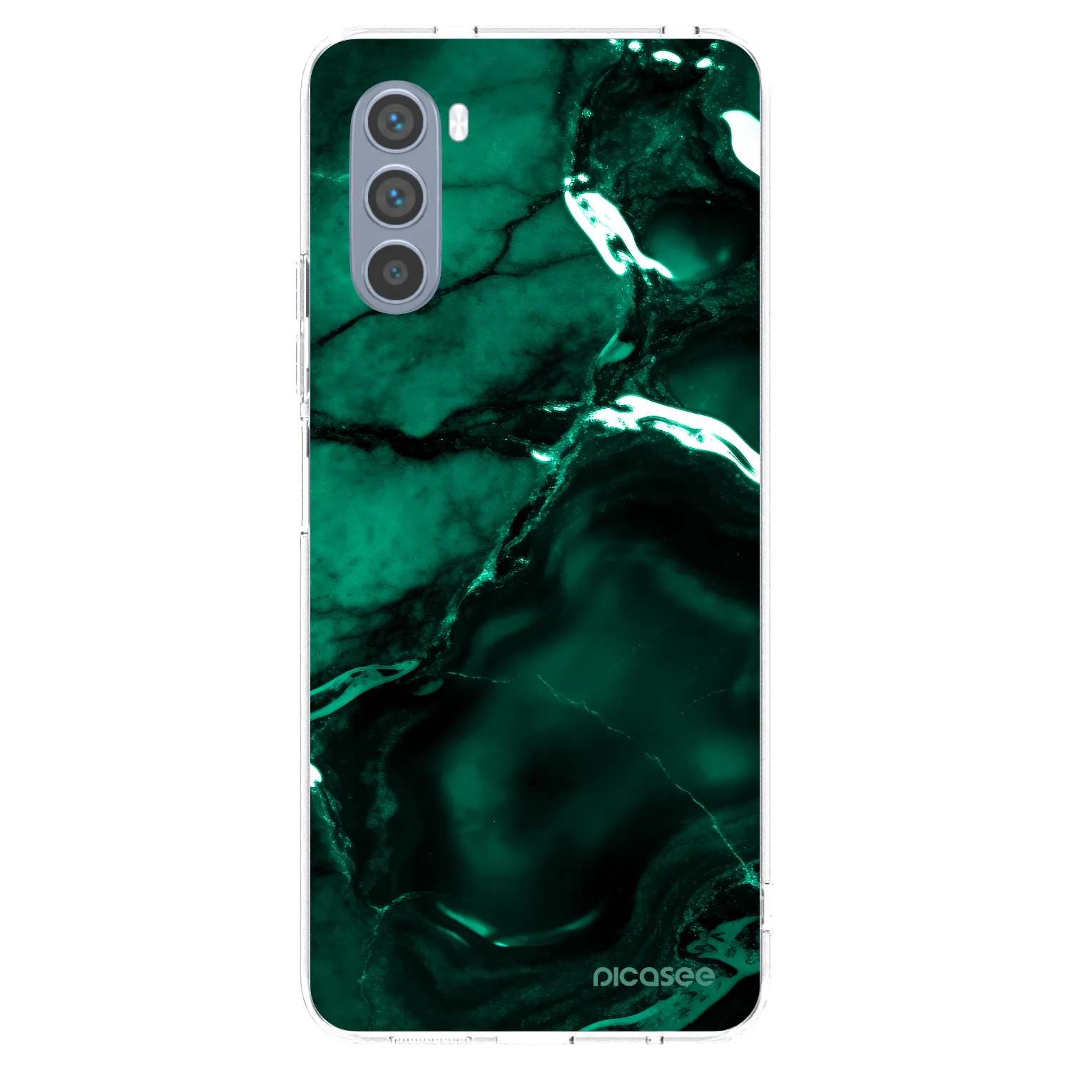Picasee husă transparentă din silicon pentru Motorola Moto G62 - Dark emerald