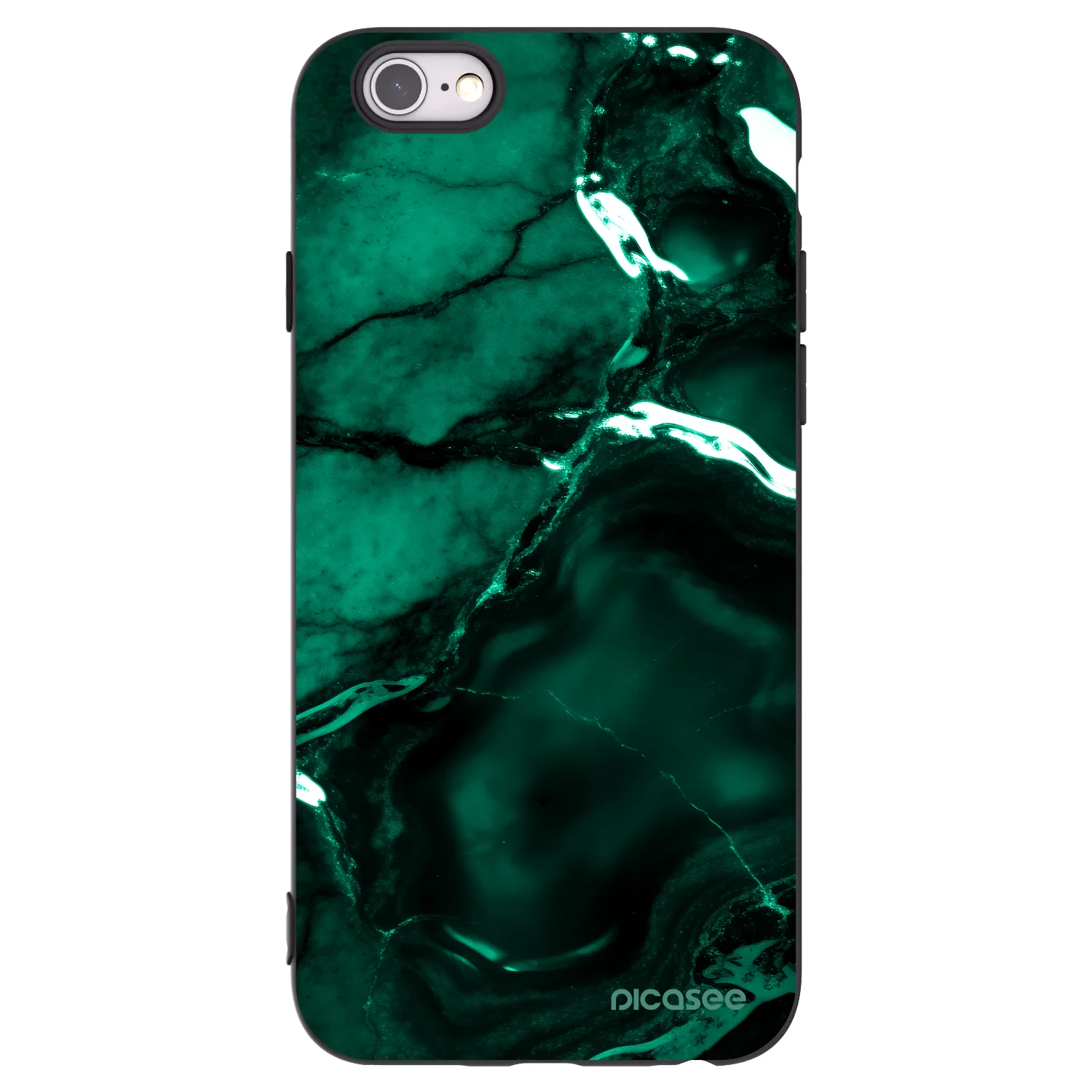 Picasee husă neagră din silicon pentru Apple iPhone 6/6S - Dark emerald