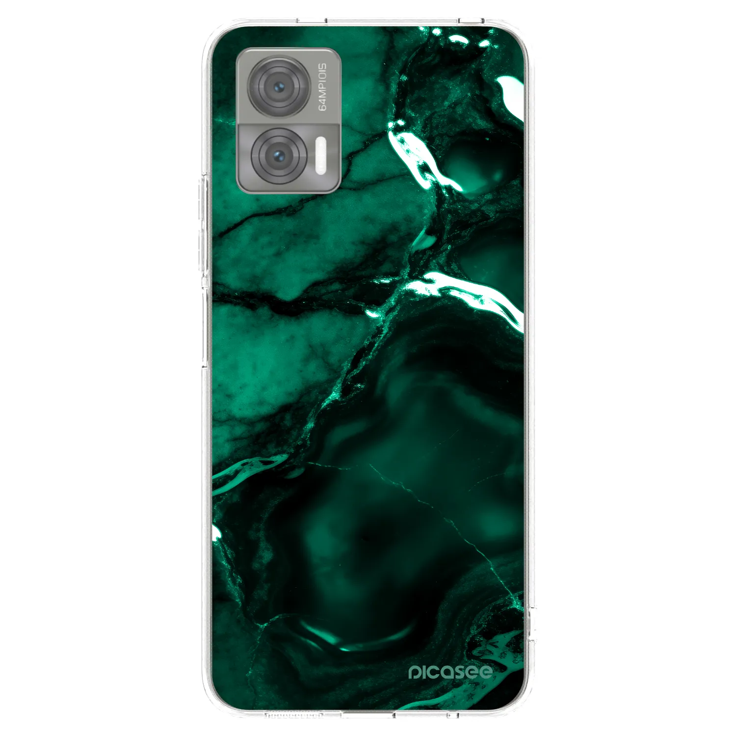 Picasee husă transparentă din silicon pentru Motorola Edge 30 Neo - Dark emerald