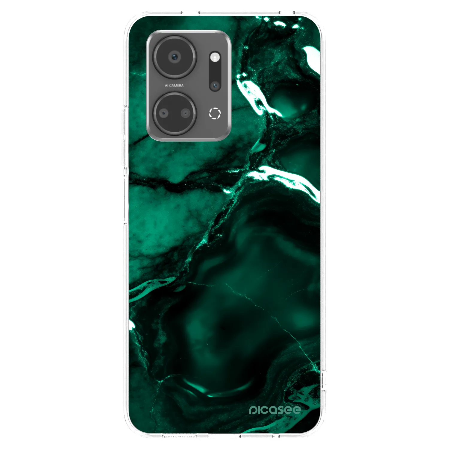 Picasee husă transparentă din silicon pentru Honor X7a - Dark emerald