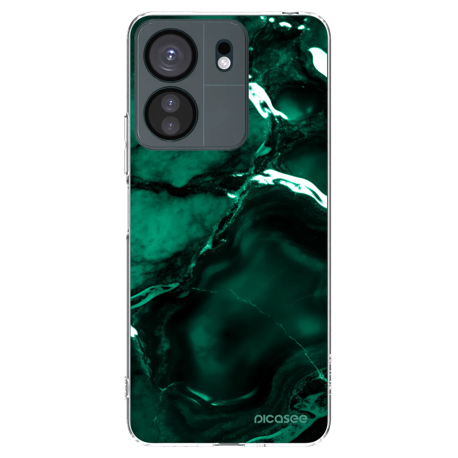 Picasee husă transparentă din silicon pentru Xiaomi Redmi 13C 4G - Dark emerald