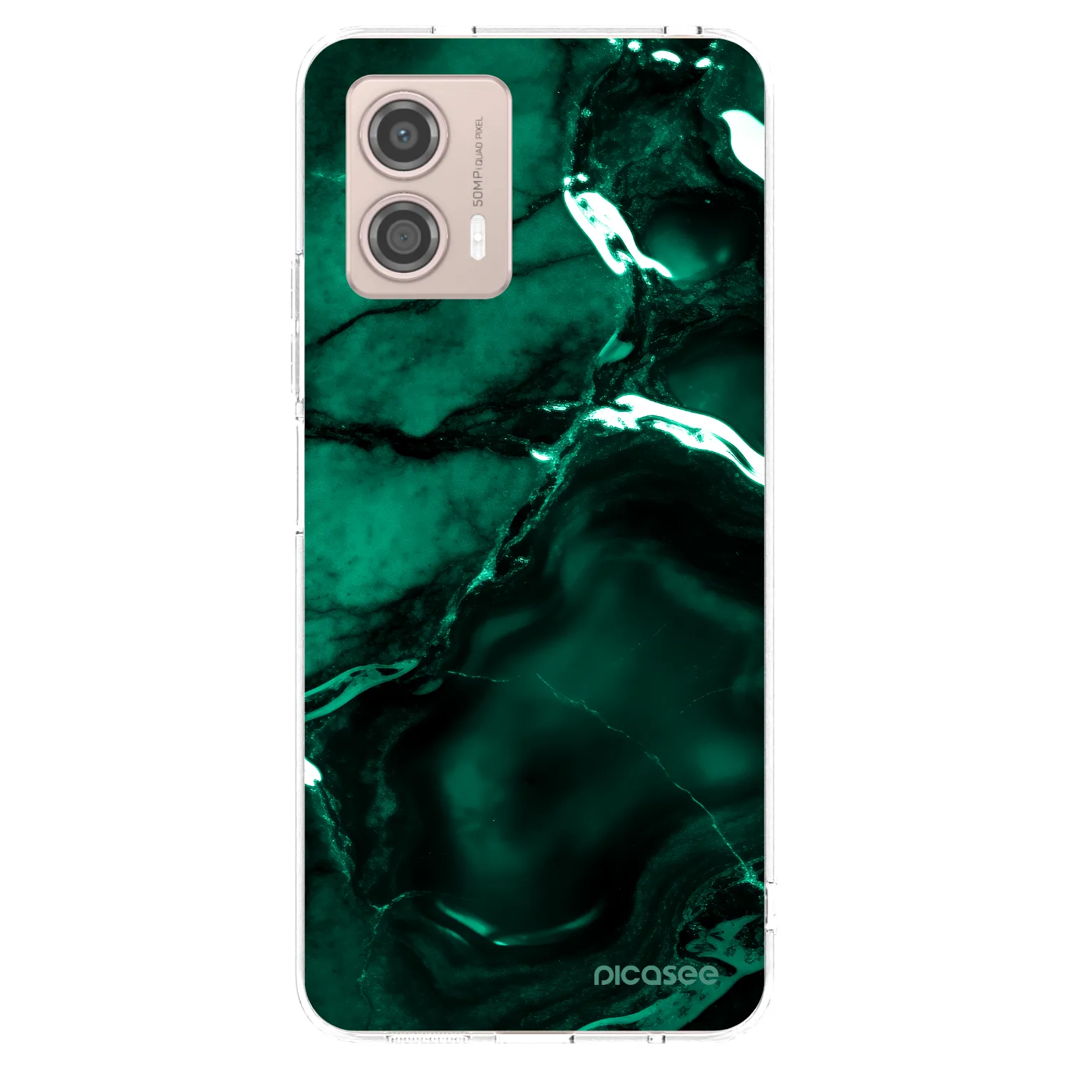 Picasee husă transparentă din silicon pentru Motorola Moto G53 5G - Dark emerald
