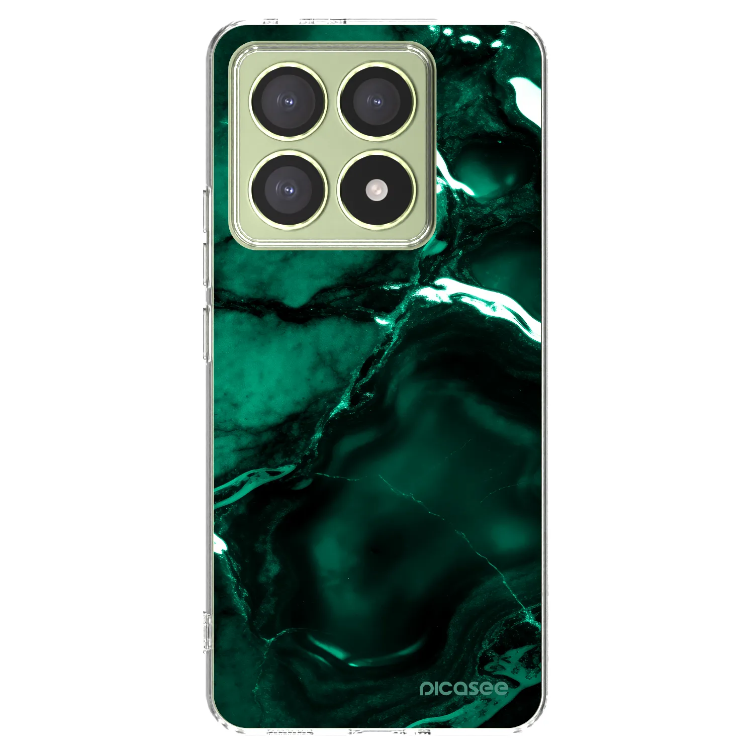 Picasee husă transparentă din silicon pentru Xiaomi 14T - Dark emerald
