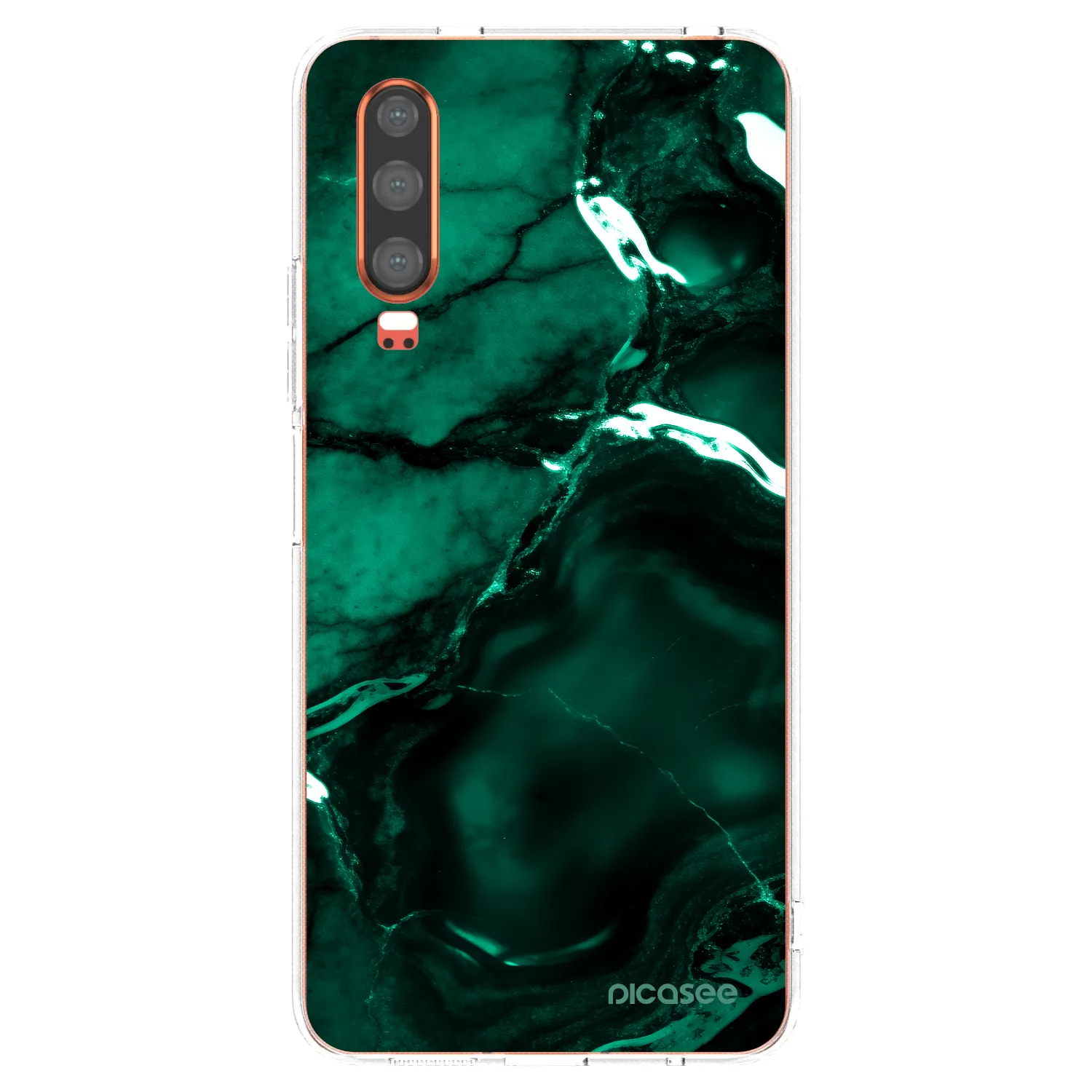 Picasee husă transparentă din silicon pentru Huawei P30 - Dark emerald