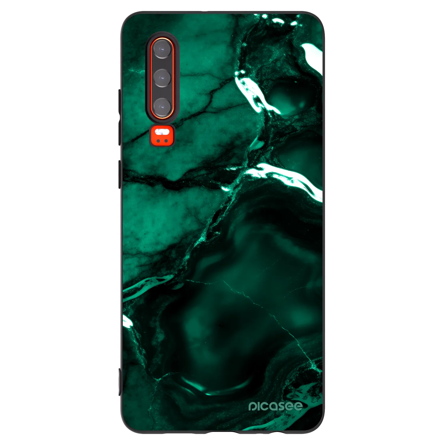 Picasee husă neagră din silicon pentru Huawei P30 - Dark emerald