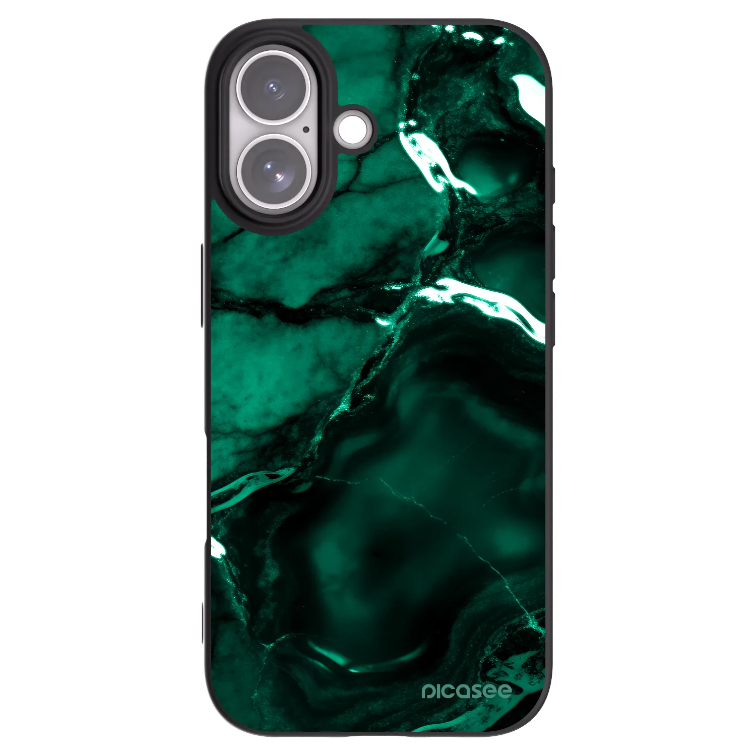 Picasee husă neagră din silicon pentru Apple iPhone 17 - Dark emerald