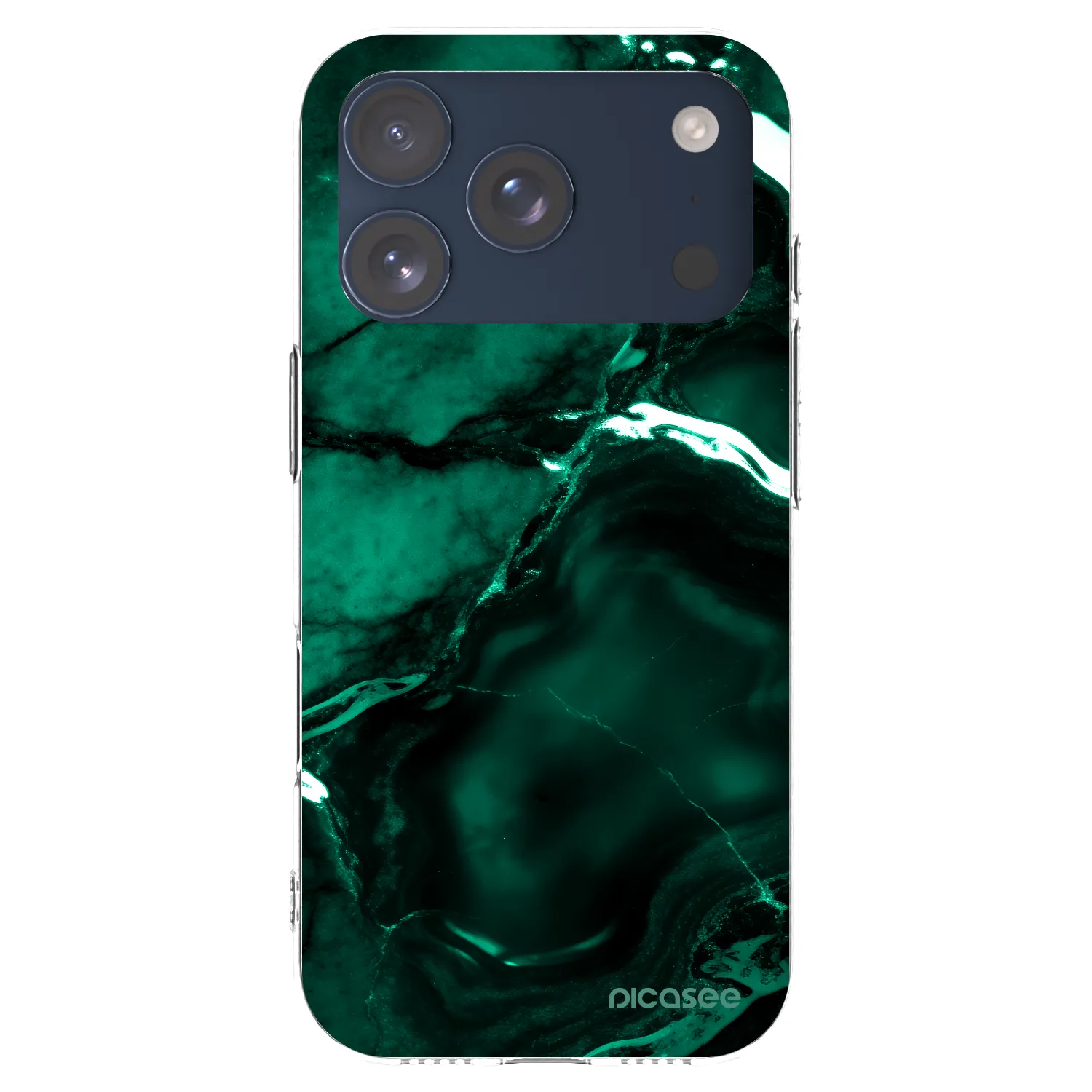 Picasee husă transparentă din silicon pentru Apple iPhone 17 Pro - Dark emerald