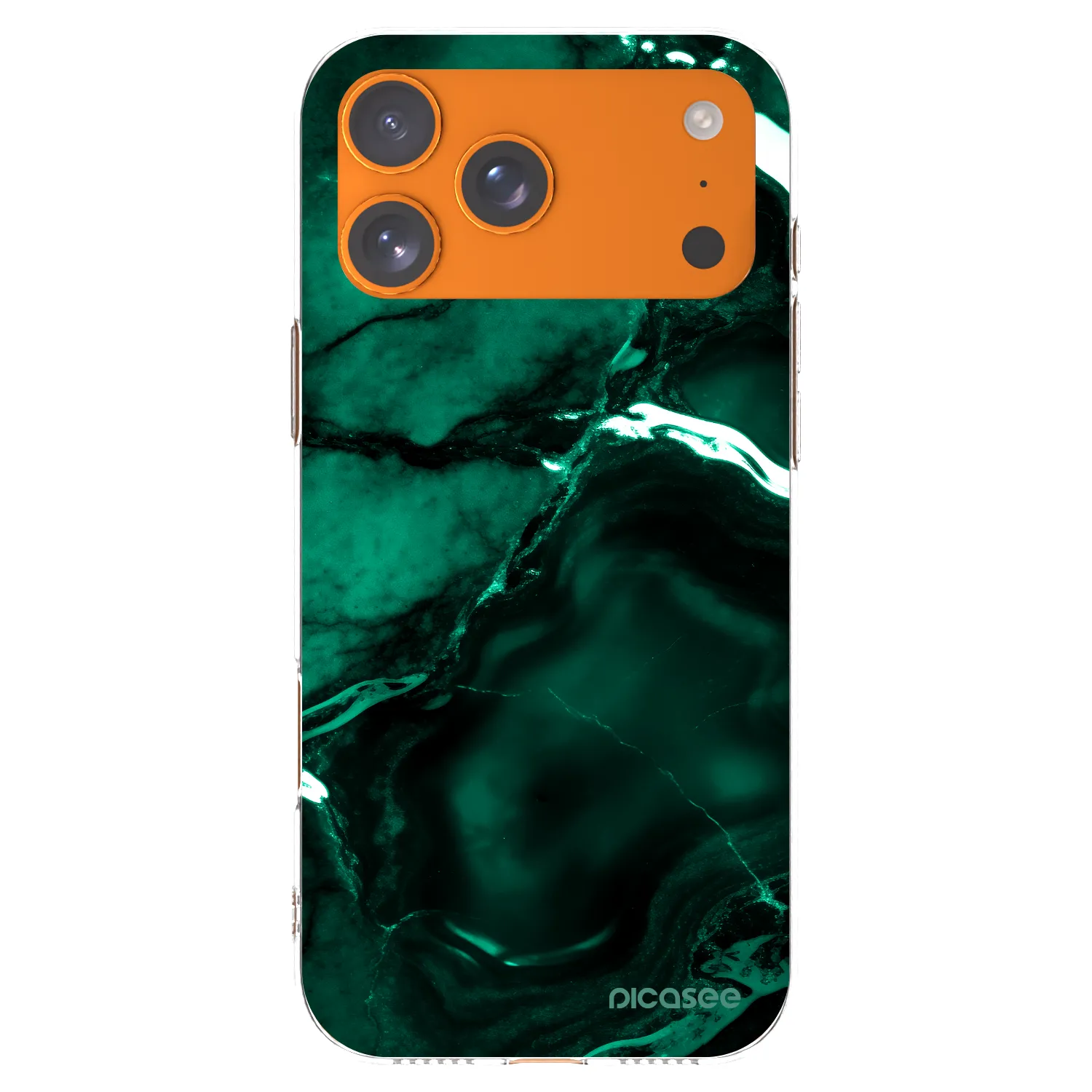 Picasee husă transparentă din silicon pentru Apple iPhone 17 Pro Max - Dark emerald