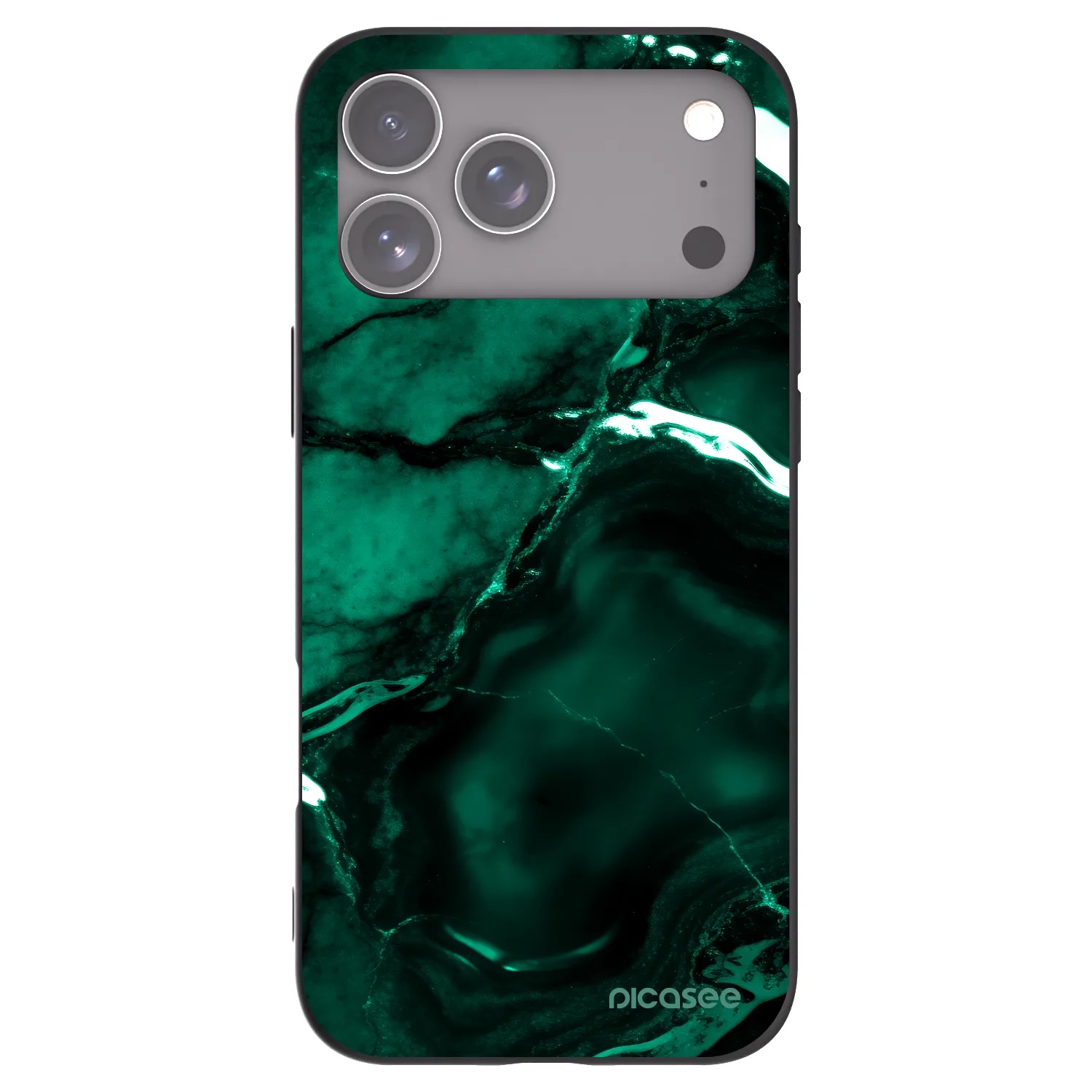 Picasee husă neagră din silicon pentru Apple iPhone 17 Pro Max - Dark emerald