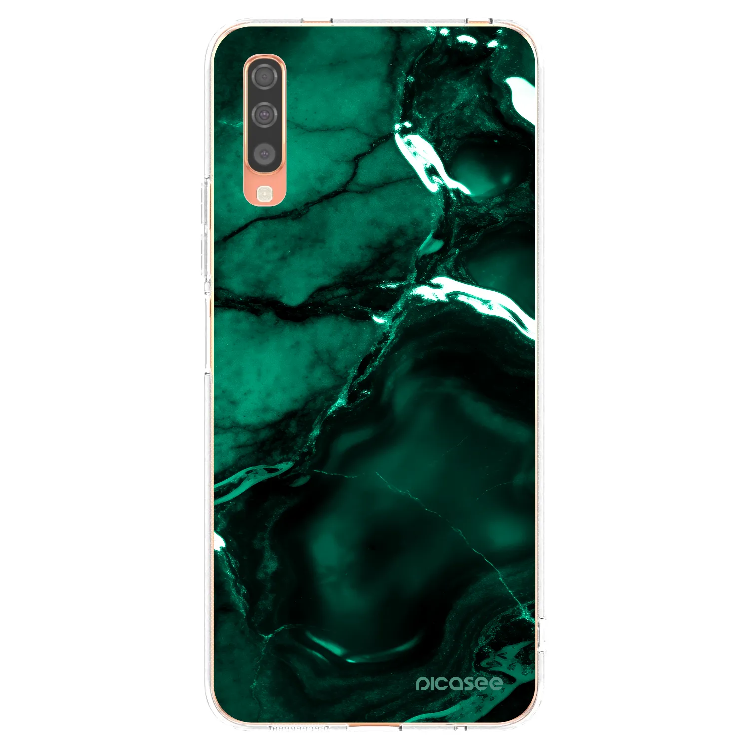 Picasee husă transparentă din silicon pentru Samsung Galaxy A70 A705F - Dark emerald