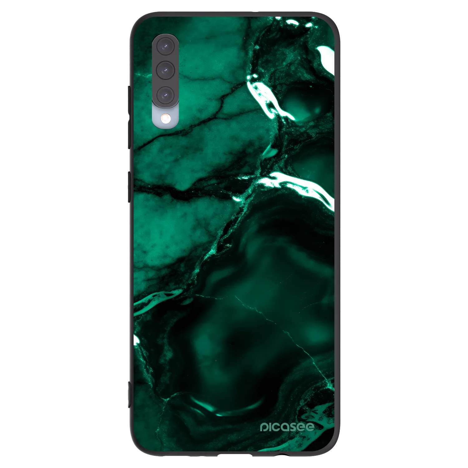 Picasee husă neagră din silicon pentru Samsung Galaxy A70 A705F - Dark emerald