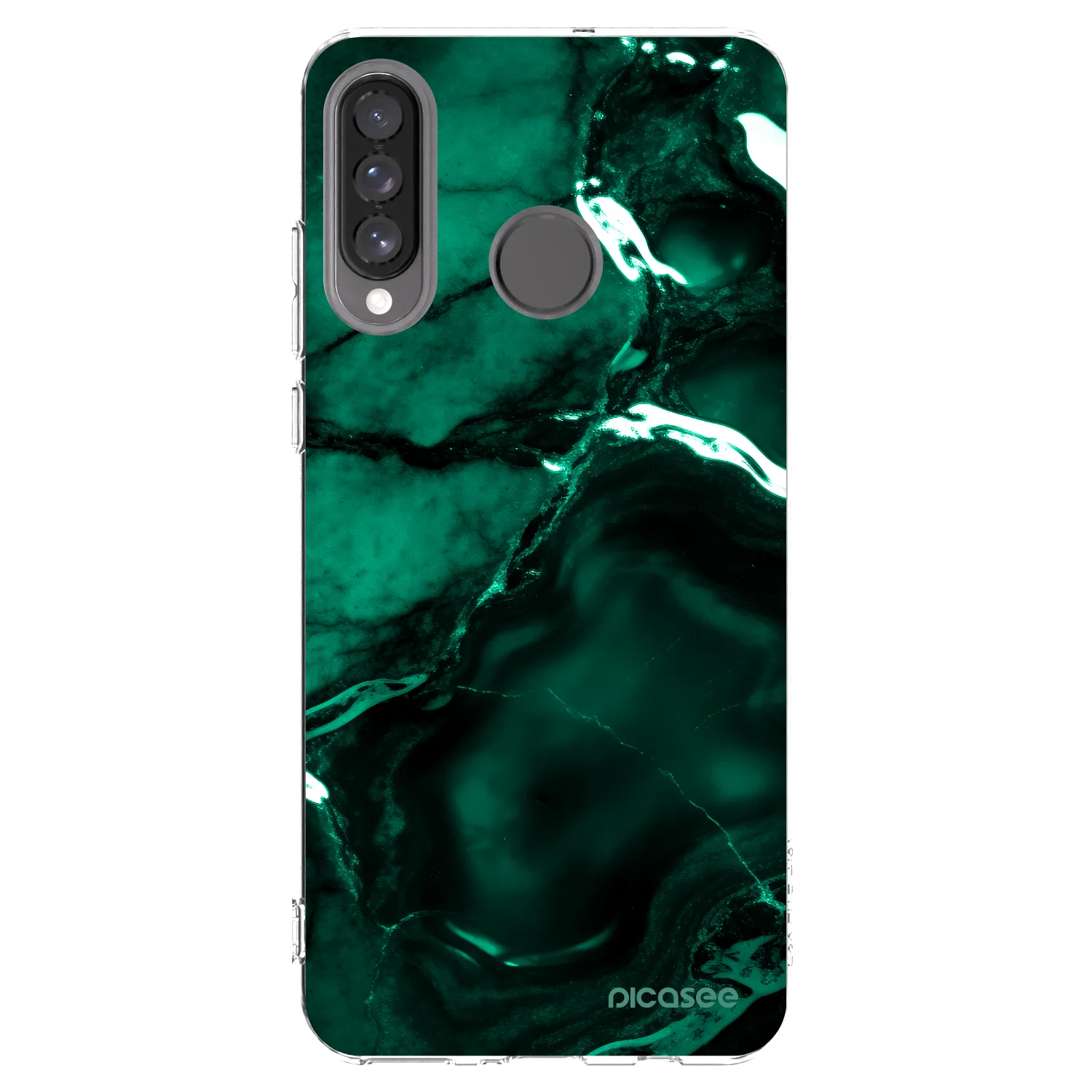 Picasee husă transparentă din silicon pentru Huawei P30 Lite - Dark emerald