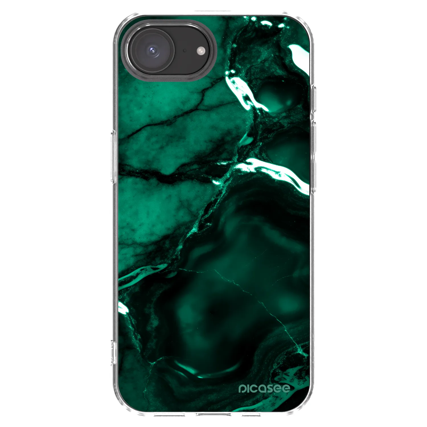 Picasee husă transparentă din silicon pentru Apple iPhone 17e - Dark emerald