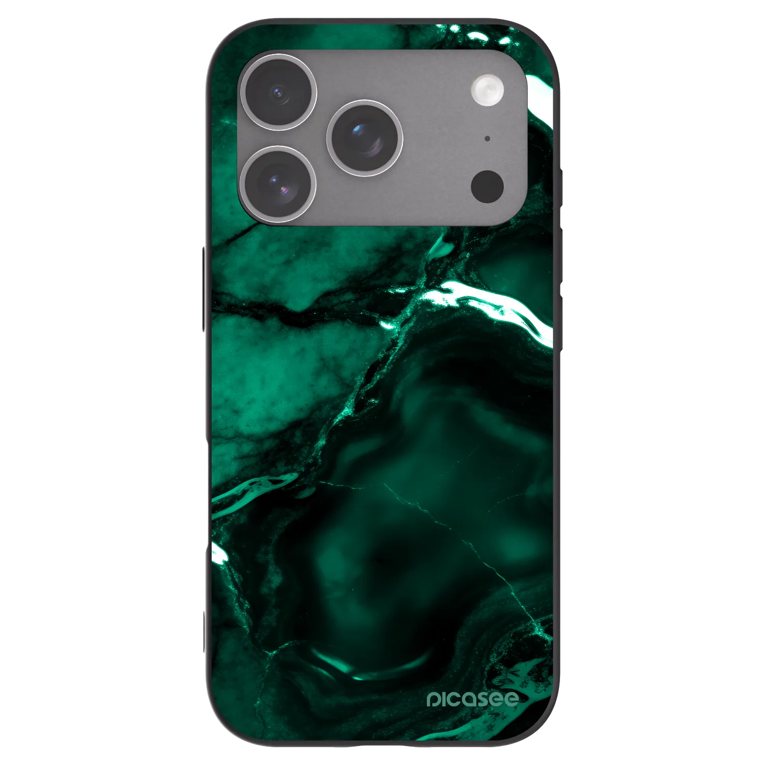 Picasee husă neagră din silicon pentru Apple iPhone 18 Pro - Dark emerald