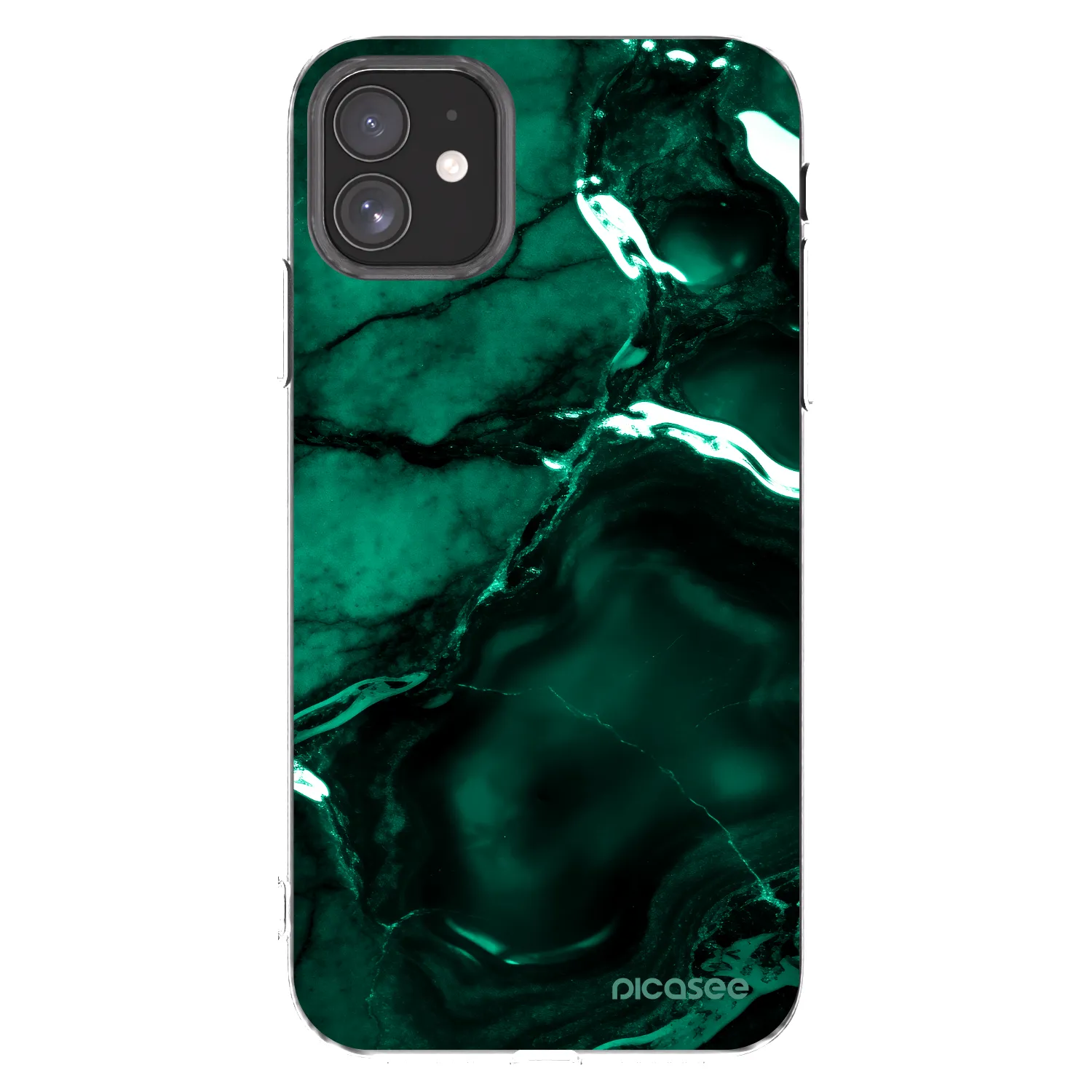 Picasee husă transparentă din silicon pentru Apple iPhone 11 - Dark emerald