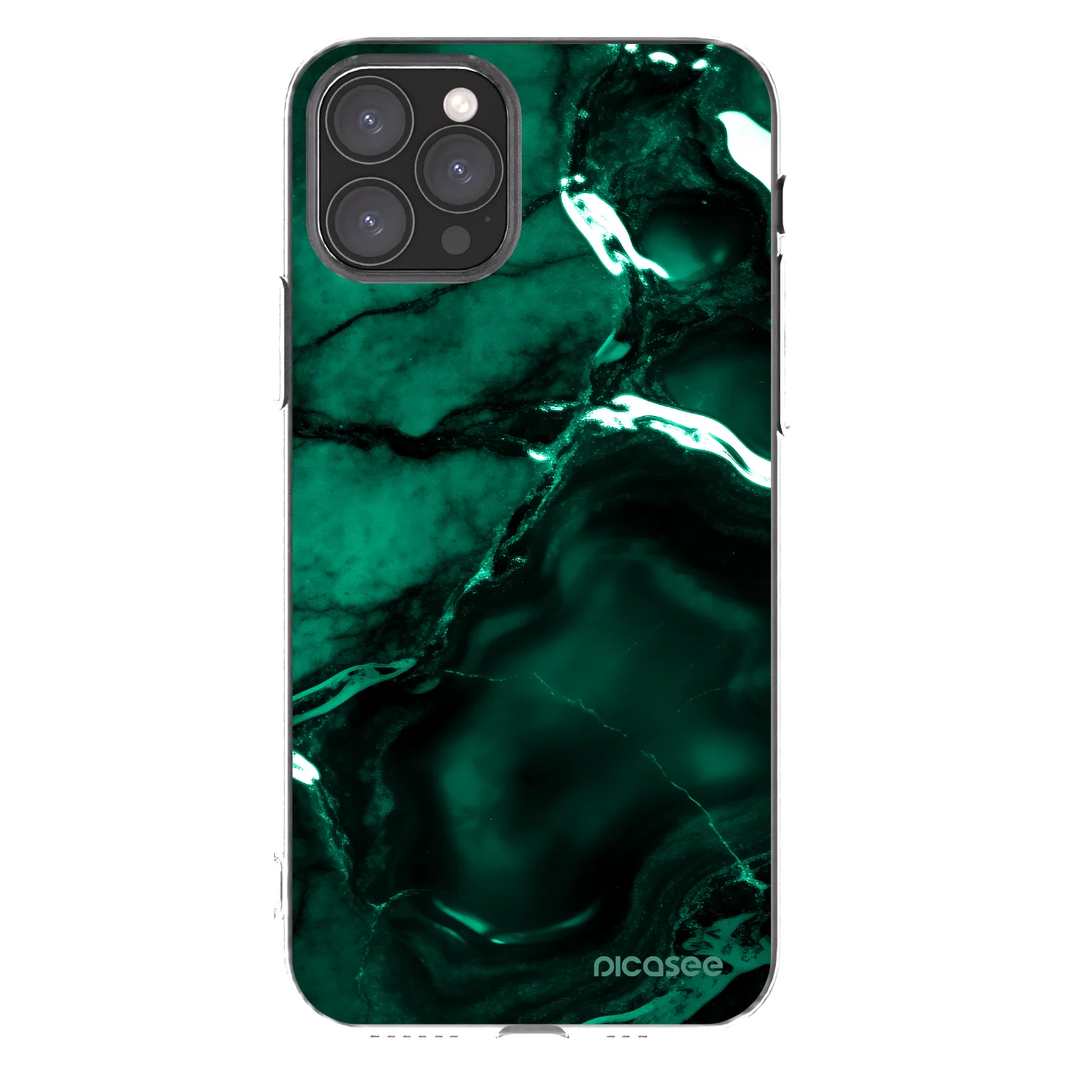 Picasee husă transparentă din silicon pentru Apple iPhone 11 Pro - Dark emerald