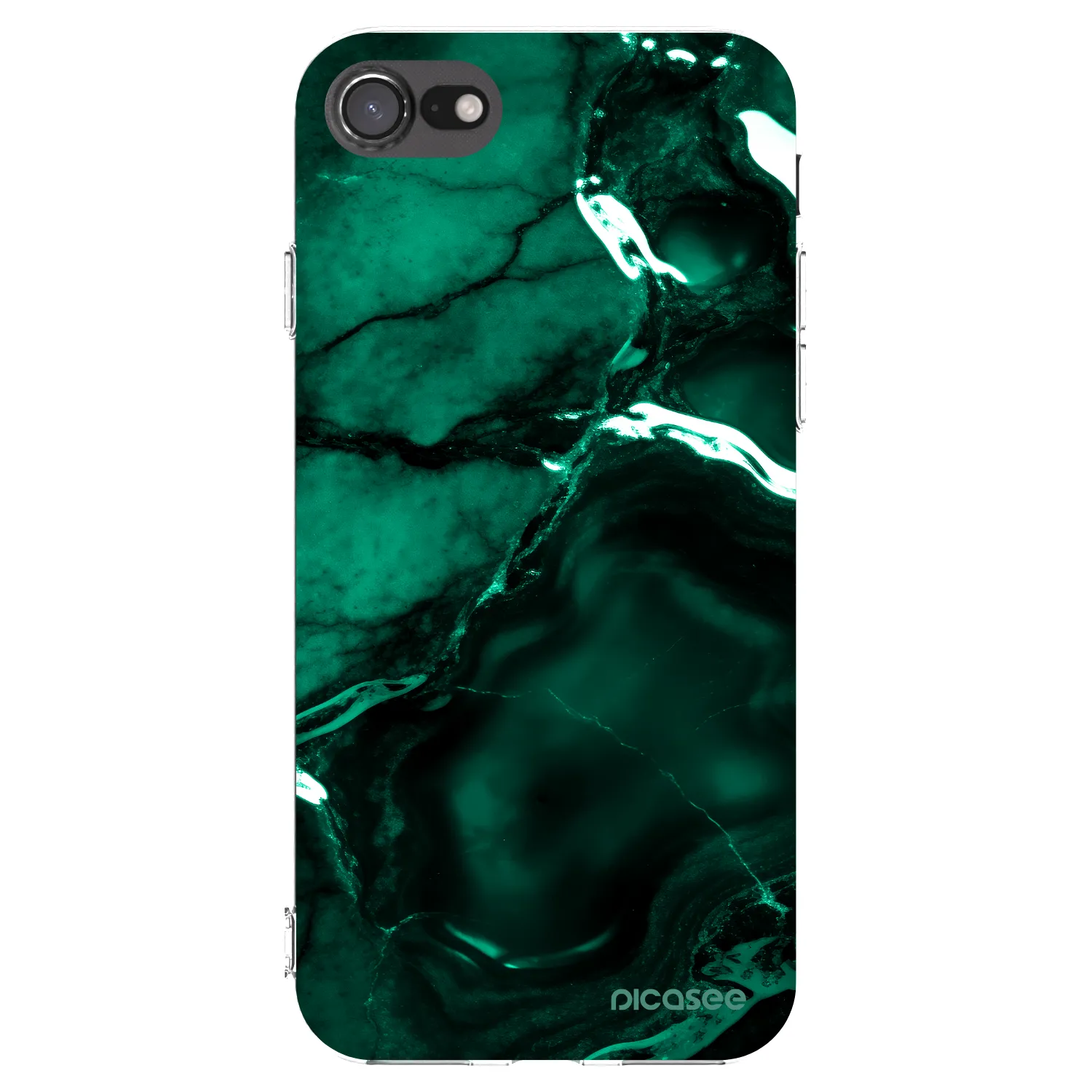 Picasee husă transparentă din silicon pentru Apple iPhone 8 - Dark emerald