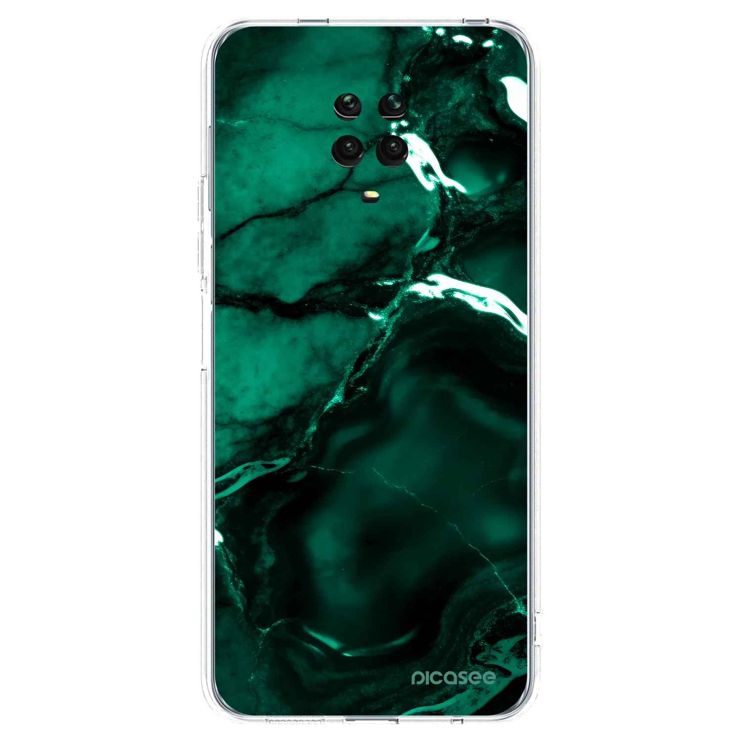 Picasee husă transparentă din silicon pentru Xiaomi Redmi Note 9S - Dark emerald
