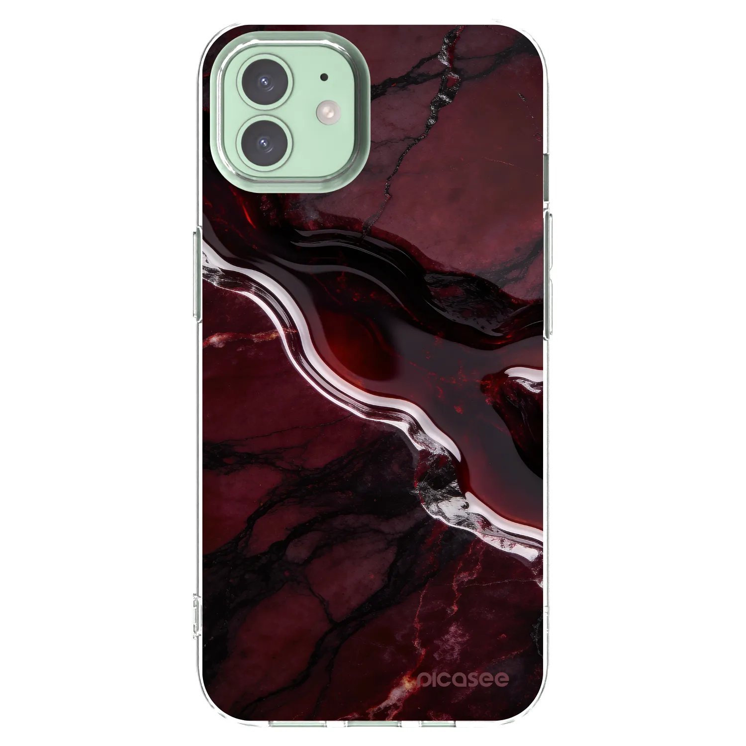 Picasee husă transparentă din silicon pentru Apple iPhone 12 - Cherry stone
