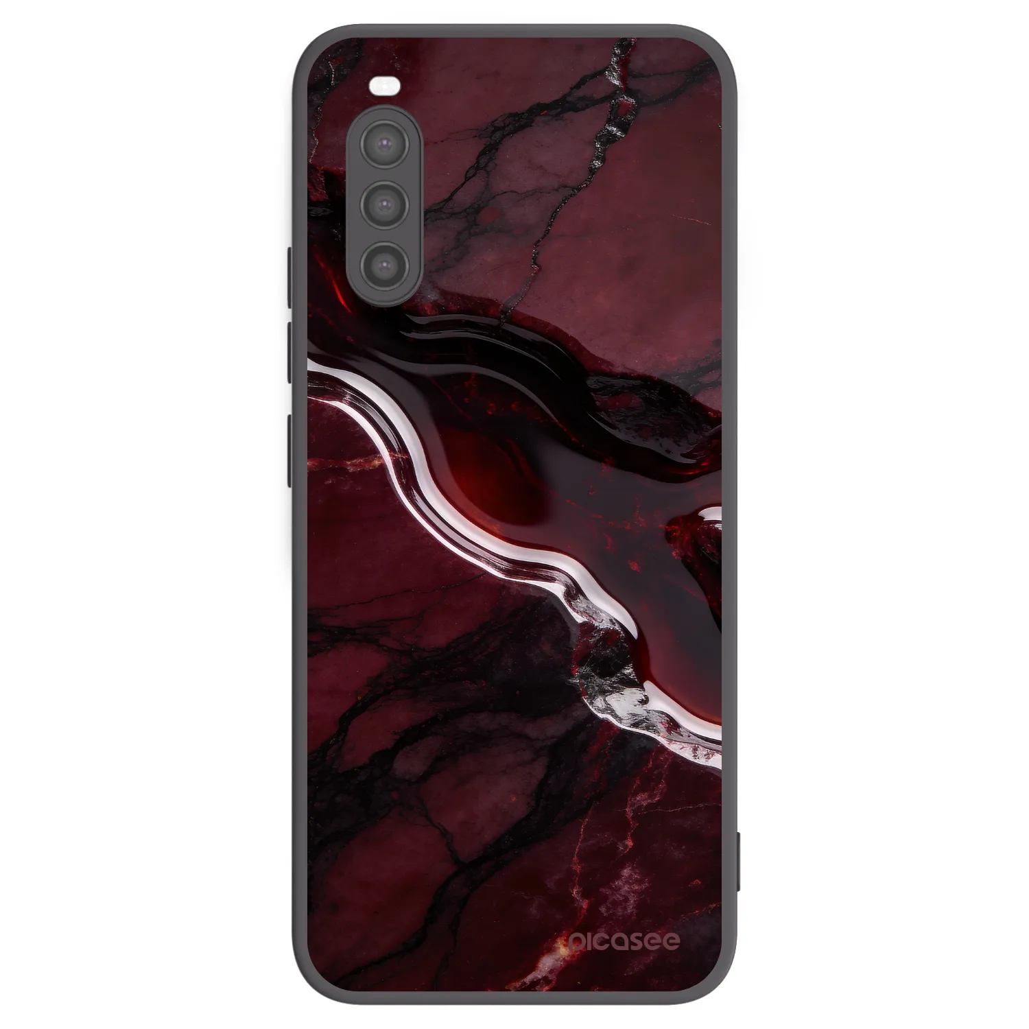 Picasee husă neagră din silicon pentru Sony Xperia 10 II - Cherry stone