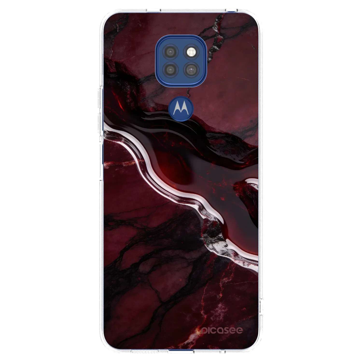 Picasee husă transparentă din silicon pentru Motorola Moto G9 Play - Cherry stone