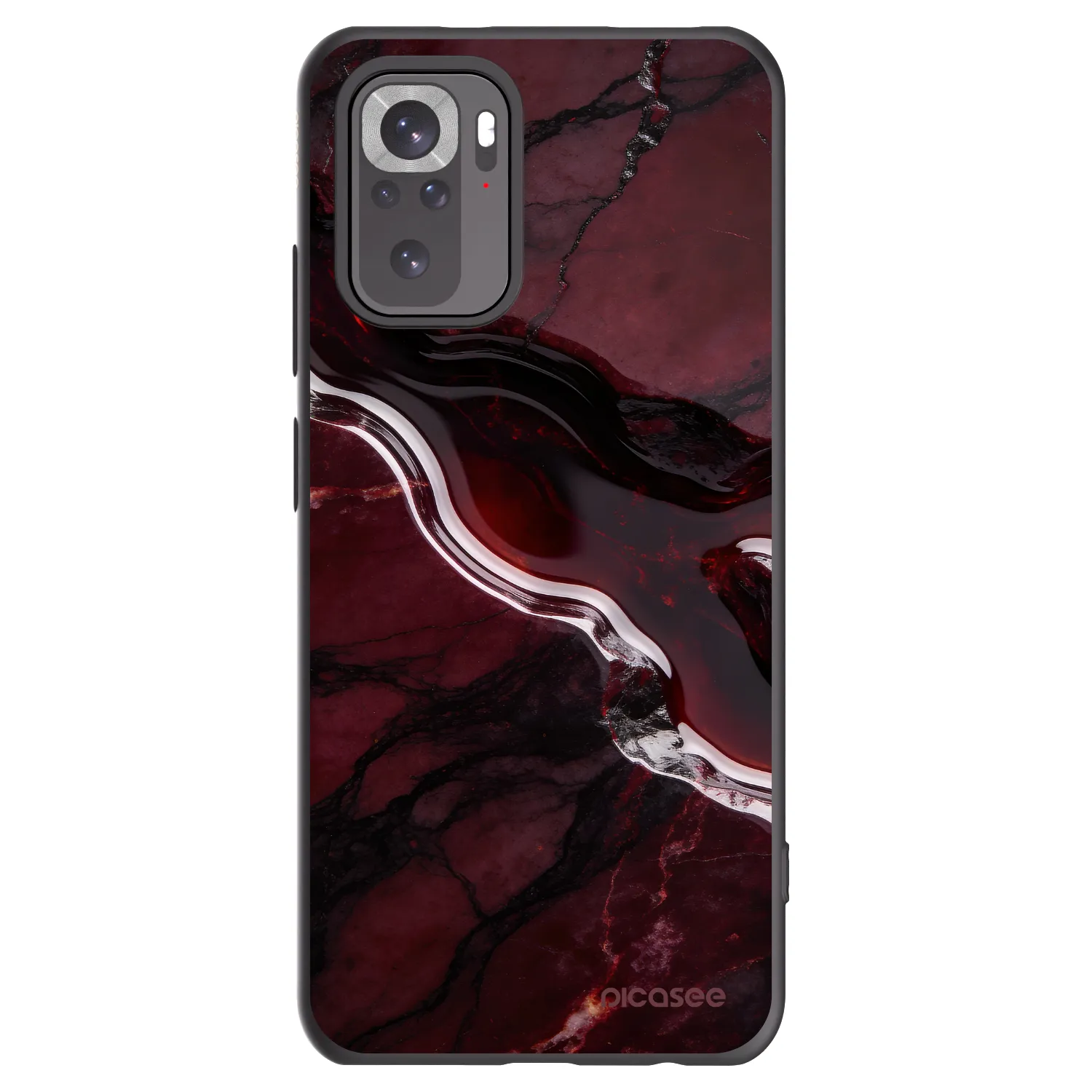 Picasee husă neagră din silicon pentru Xiaomi Redmi Note 10 - Cherry stone
