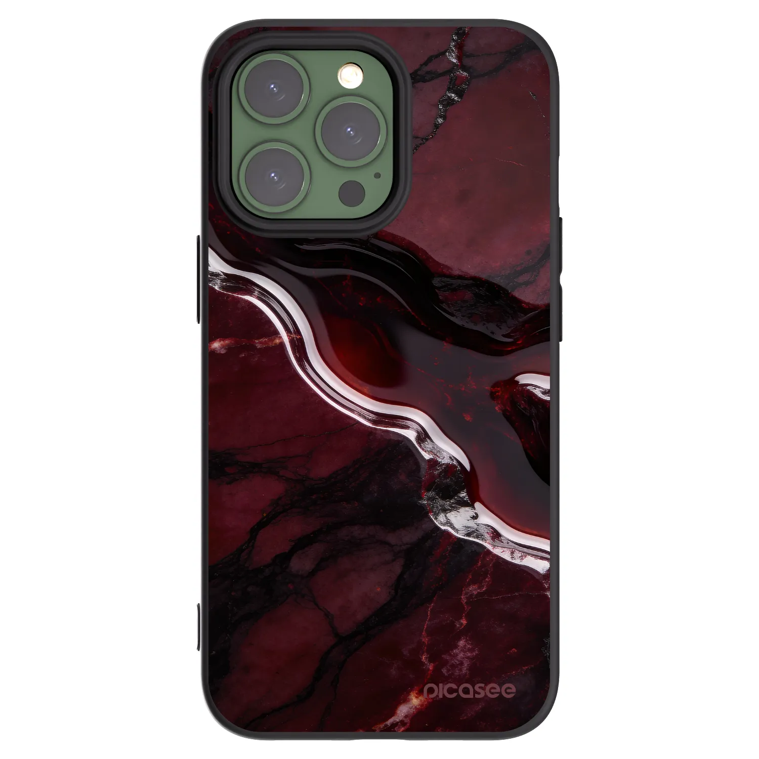 Picasee husă neagră din silicon pentru Apple iPhone 13 Pro - Cherry stone