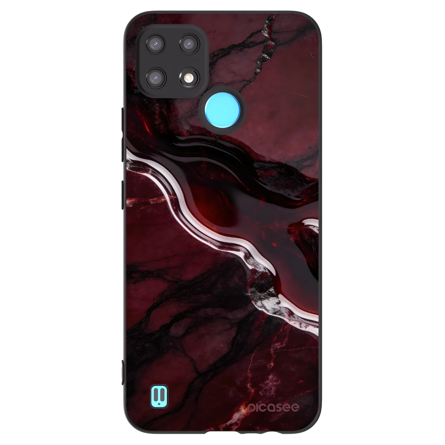 Picasee husă neagră din silicon pentru Realme C21 - Cherry stone