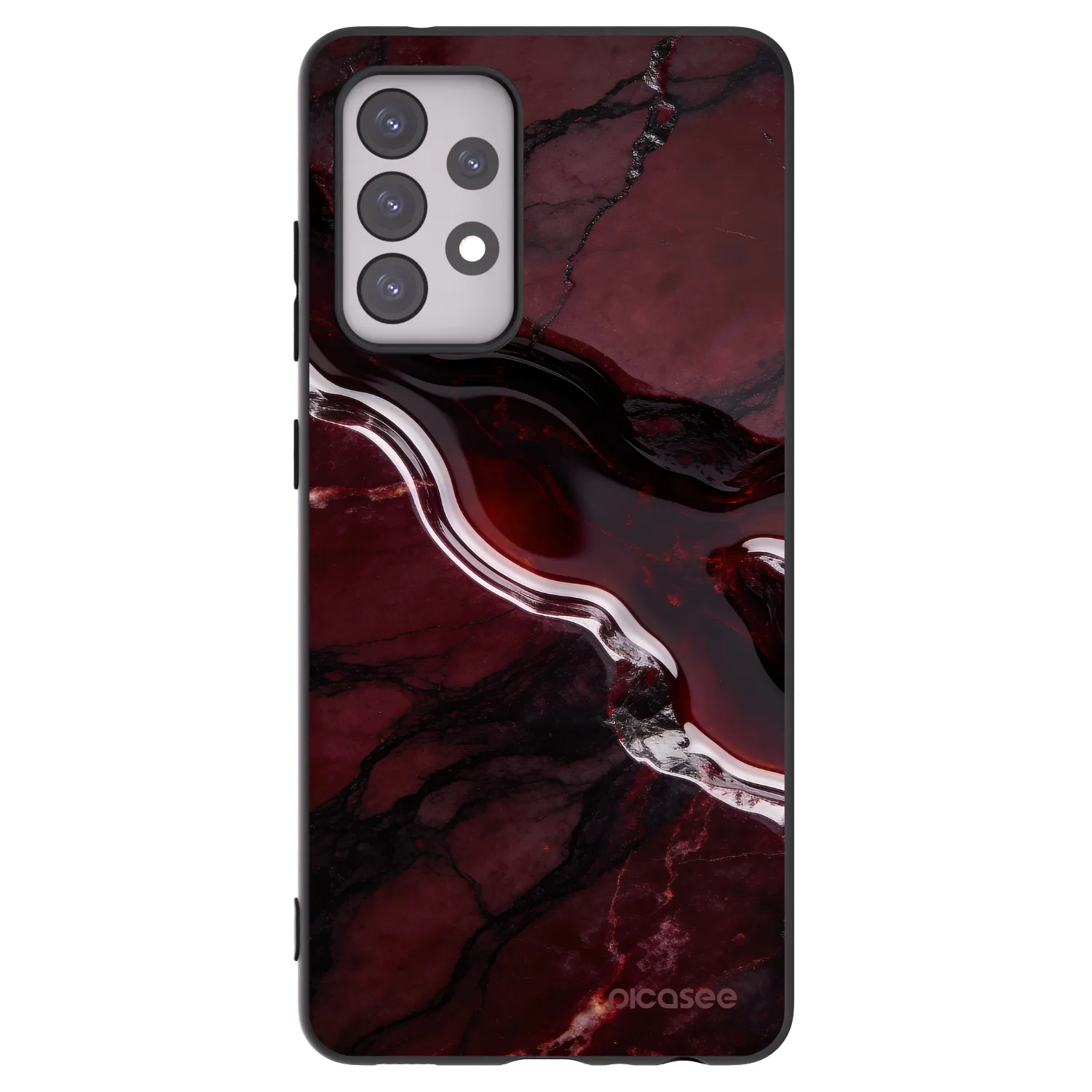 Picasee husă neagră din silicon pentru Samsung Galaxy A52s 5G A528B - Cherry stone
