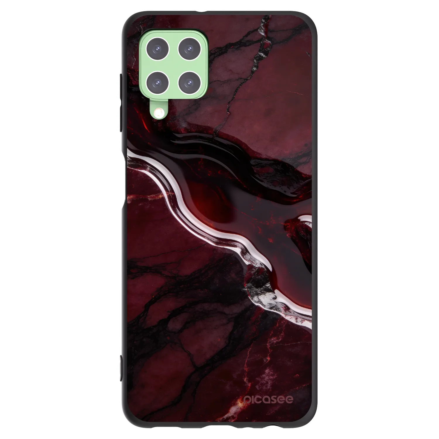 Picasee husă neagră din silicon pentru Samsung Galaxy A22 A225F 4G - Cherry stone