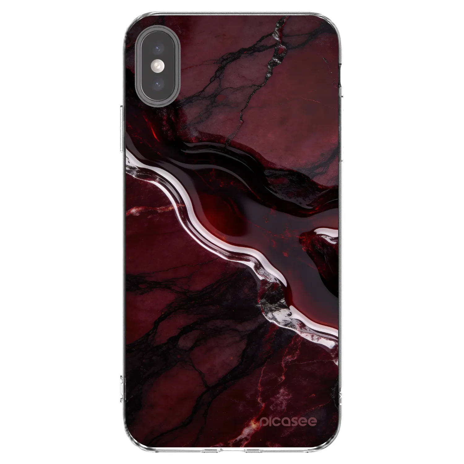 Picasee husă transparentă din silicon pentru Apple iPhone XS Max - Cherry stone