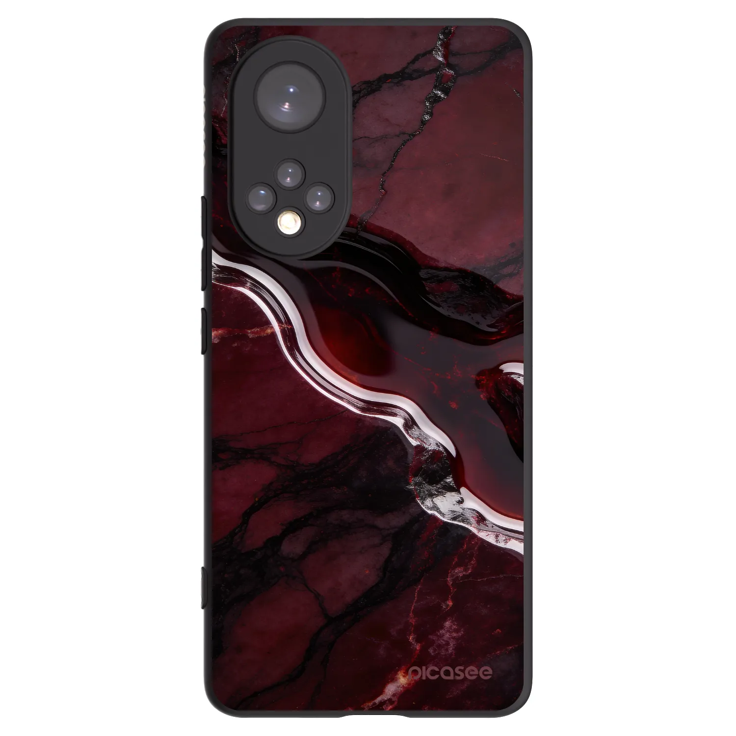 Picasee husă neagră din silicon pentru Honor 50 5G - Cherry stone