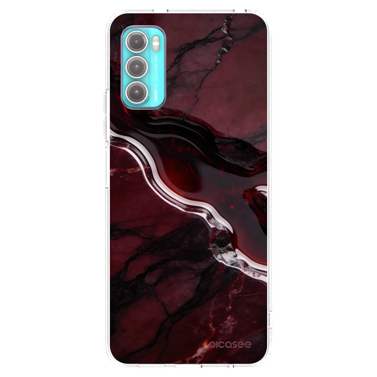 Picasee husă transparentă din silicon pentru Motorola Moto G60 - Cherry stone