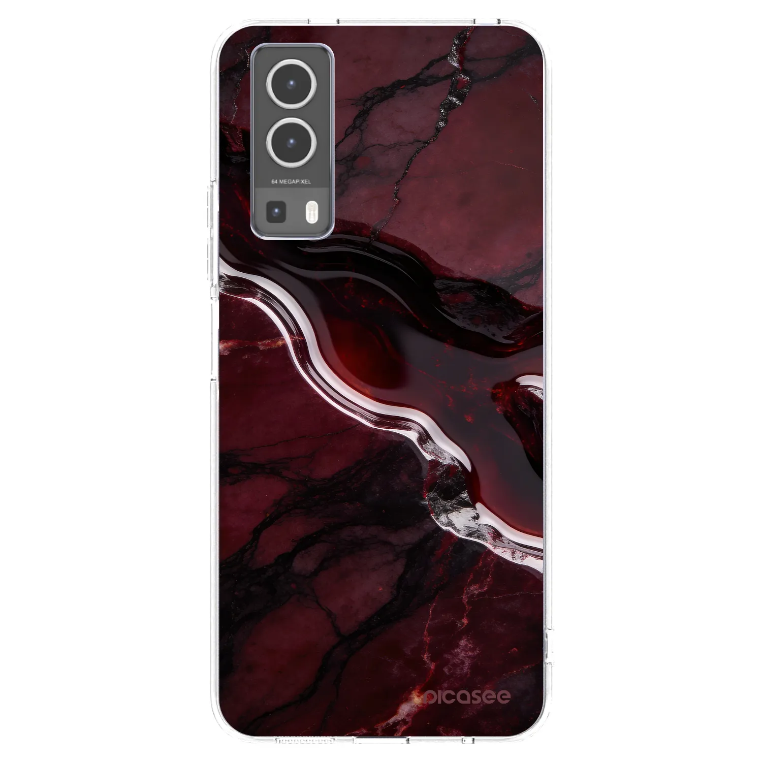 Picasee husă transparentă din silicon pentru Vivo Y72 5G - Cherry stone