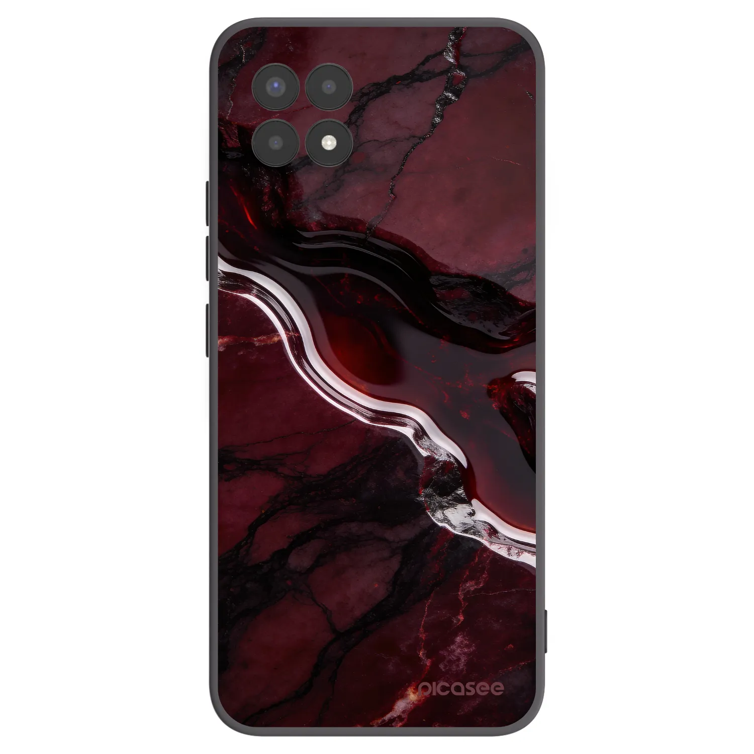 Picasee husă neagră din silicon pentru Realme 8i - Cherry stone