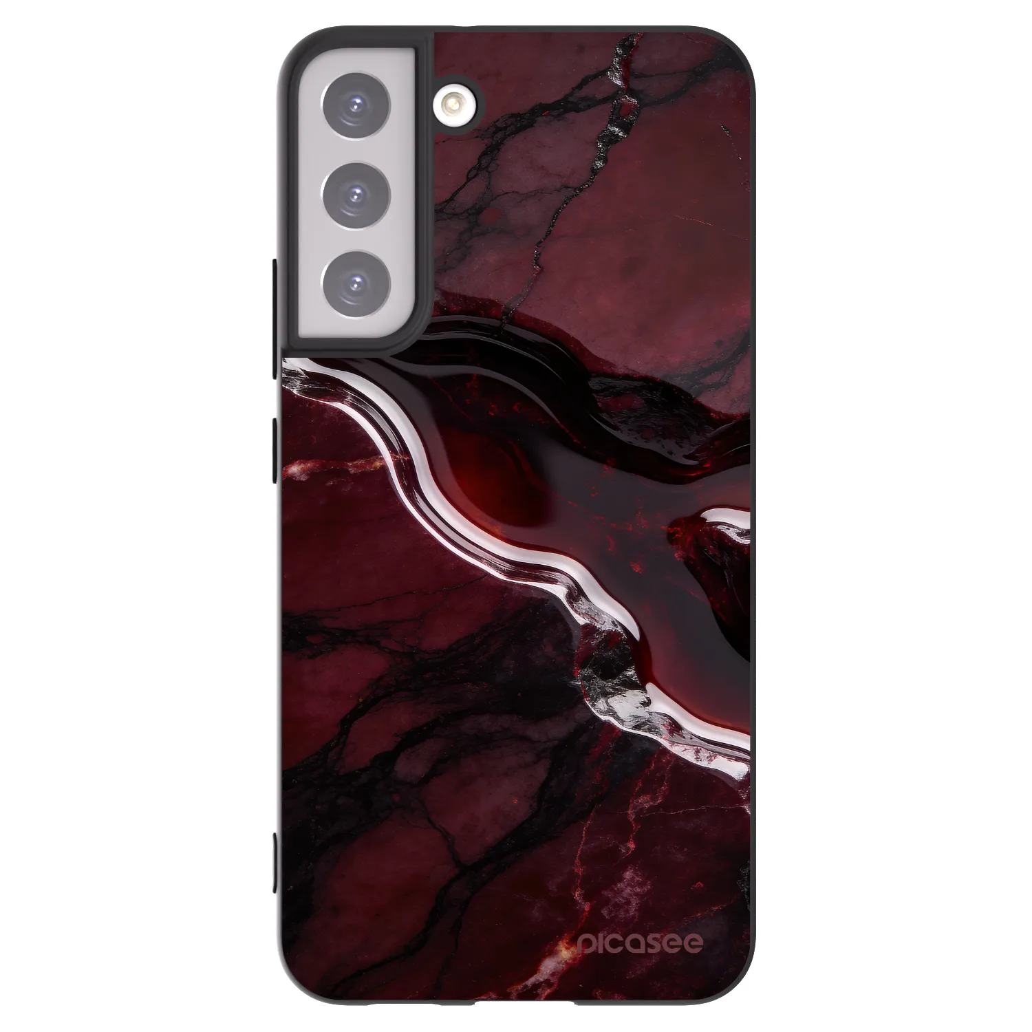 Picasee husă neagră din silicon pentru Samsung Galaxy S22+ 5G - Cherry stone