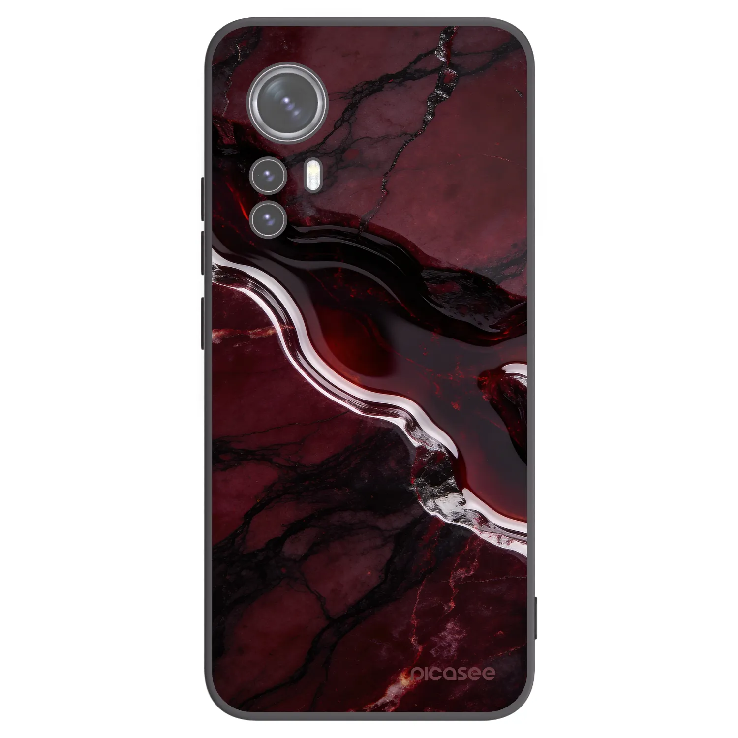 Picasee husă neagră din silicon pentru Xiaomi 12 - Cherry stone