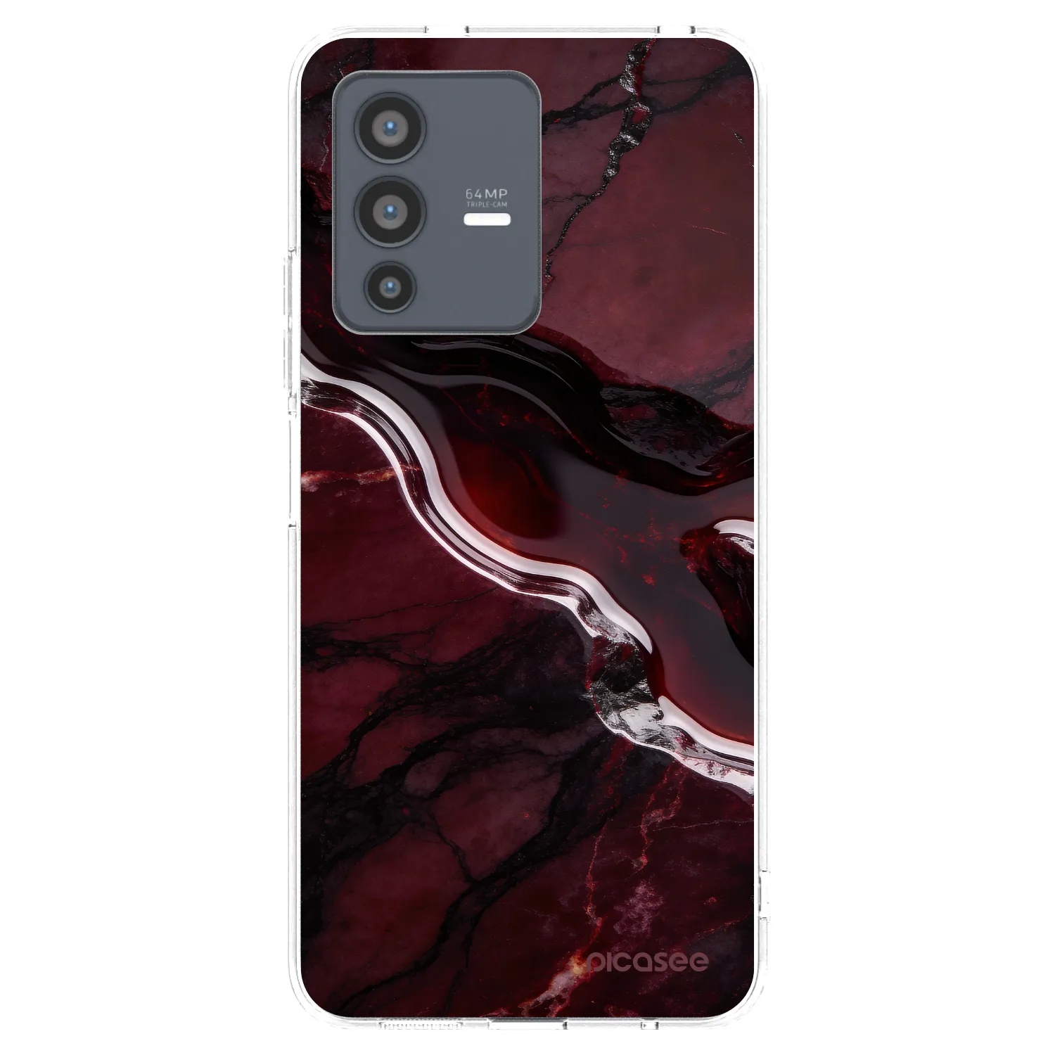 Picasee husă transparentă din silicon pentru Vivo V23 5G - Cherry stone
