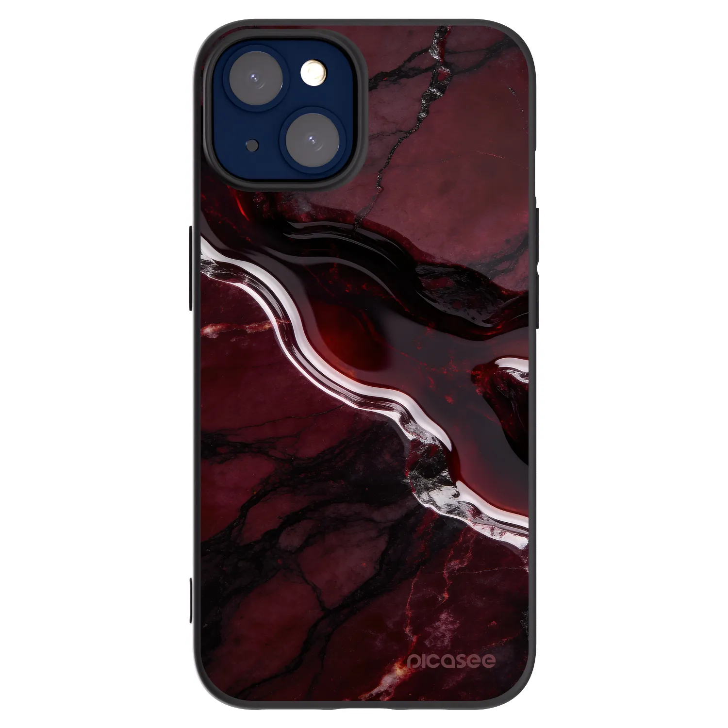 Picasee husă neagră din silicon pentru Apple iPhone 14 - Cherry stone