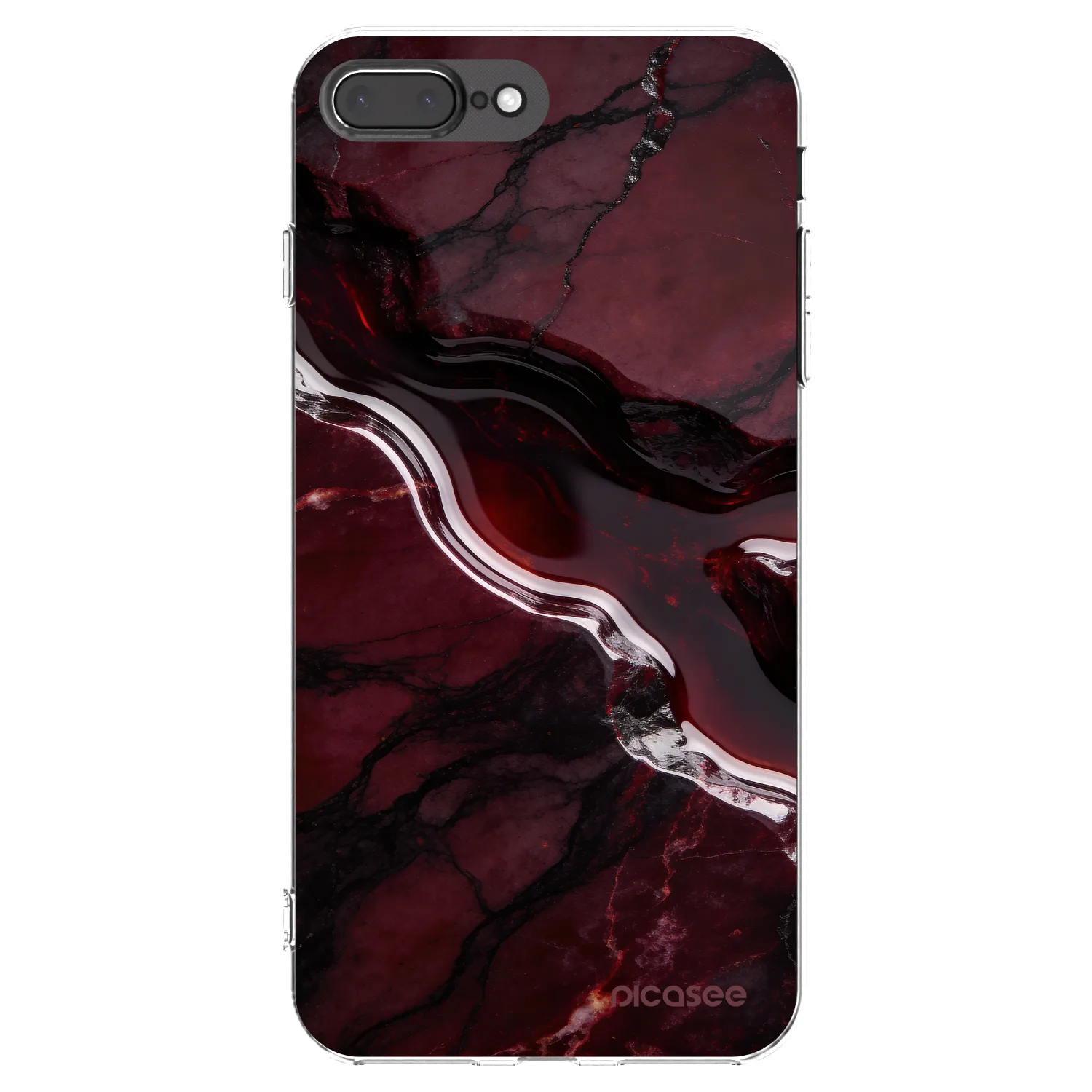 Picasee husă transparentă din silicon pentru Apple iPhone 8 Plus - Cherry stone